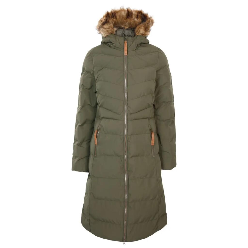 Womens Jacket Longer Length Padded Casual Coat Fur Trim Audrey X