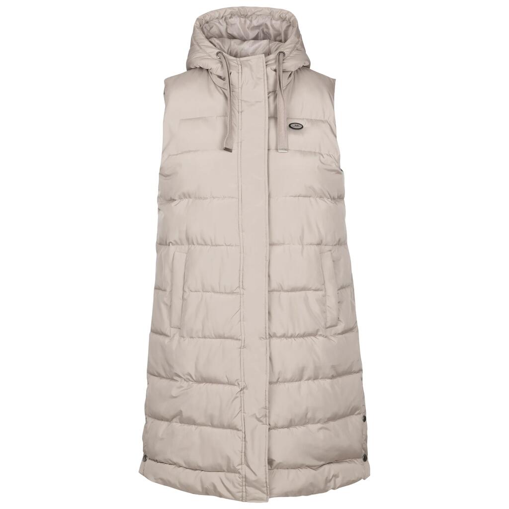 WoMens Gilet With Grown On Hood Long Length Padded Leona