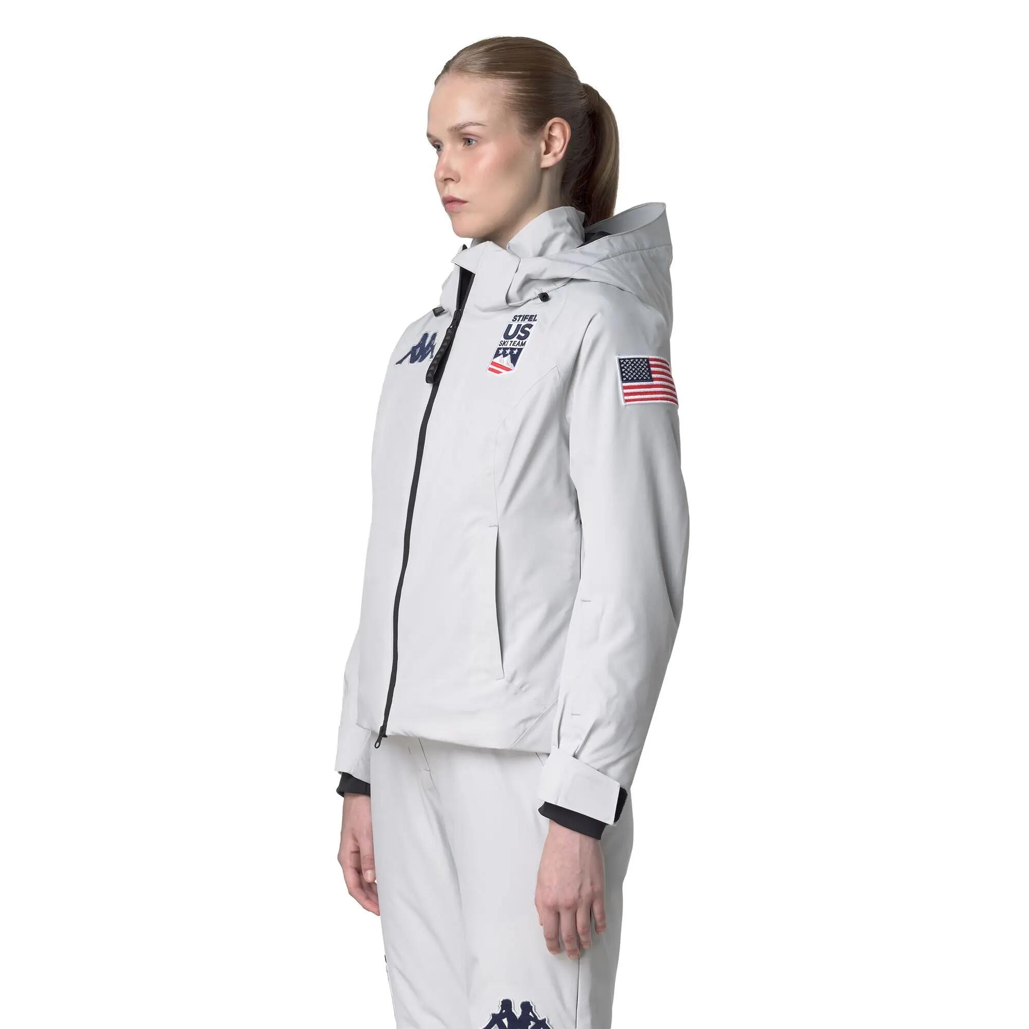Giubbotto da donna in cotone grigio da sci 5/6