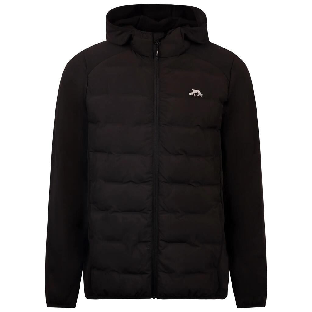 Mens Hybrid Padded Jacket Woven Quilted Hooded Coat with Pockets Jorge
