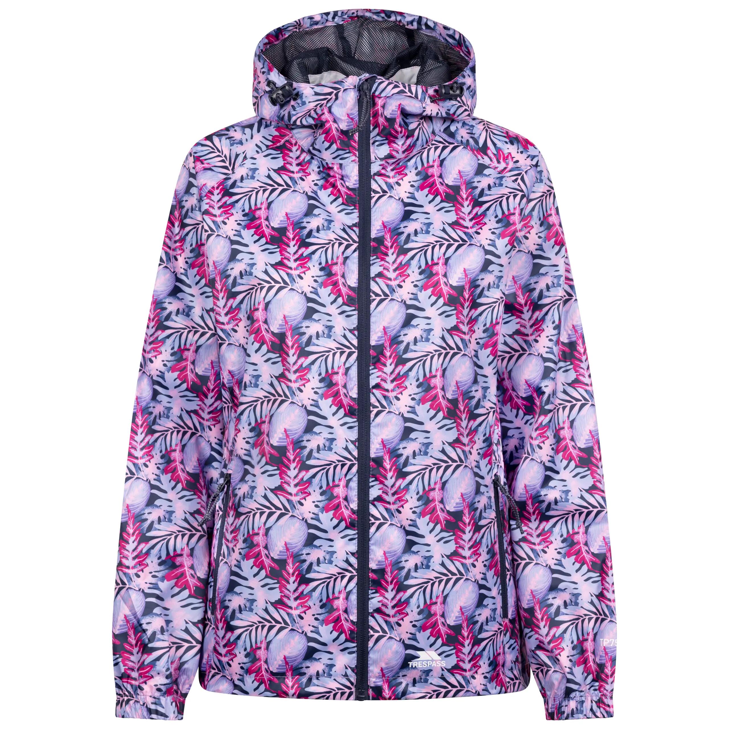 Womens Jacket Waterproof Printed Shell Packaway - Indulge 1/2