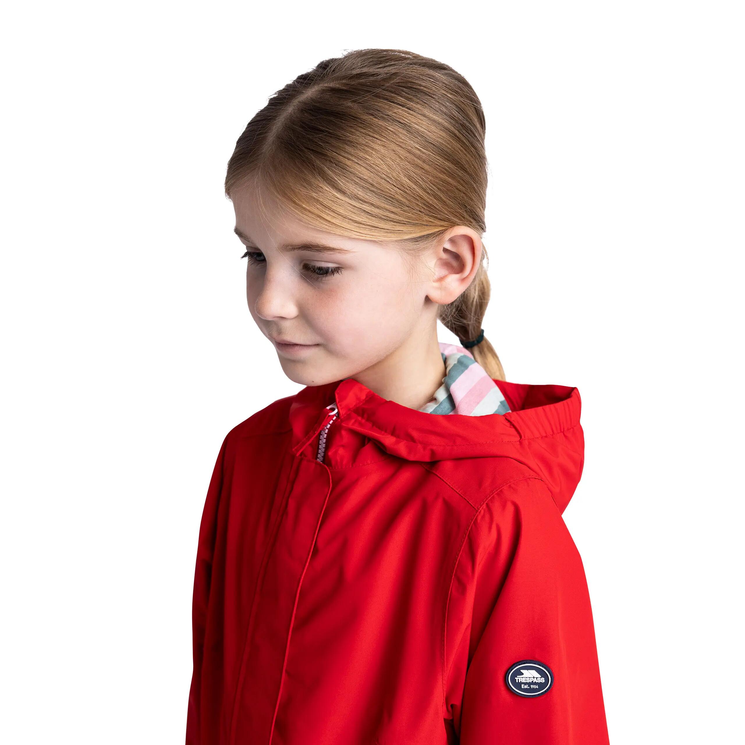 Girls Waterproof Windproof Hooded Long Jacket Flourish 5/5