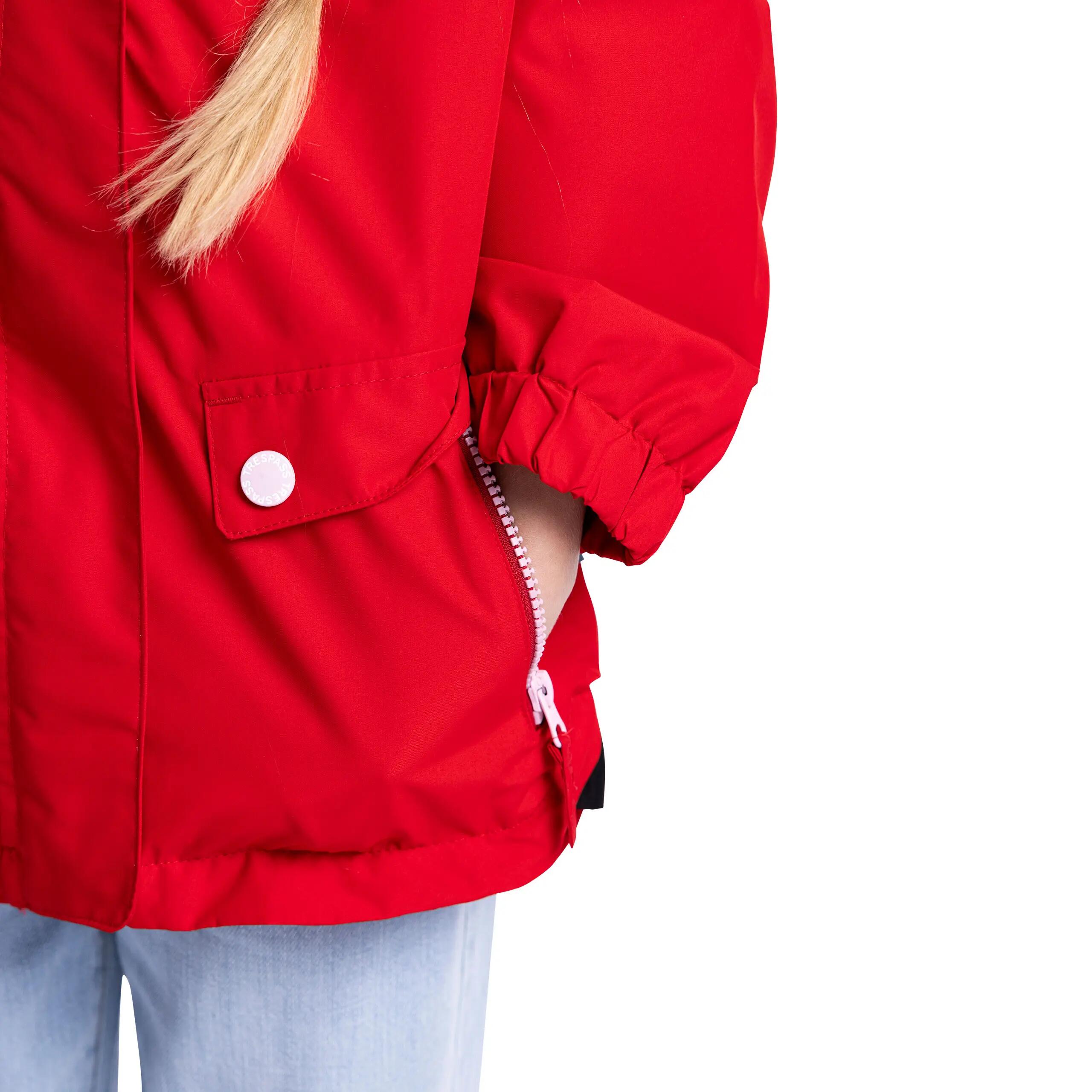 Girls Waterproof Windproof Hooded Long Jacket Flourish 4/5