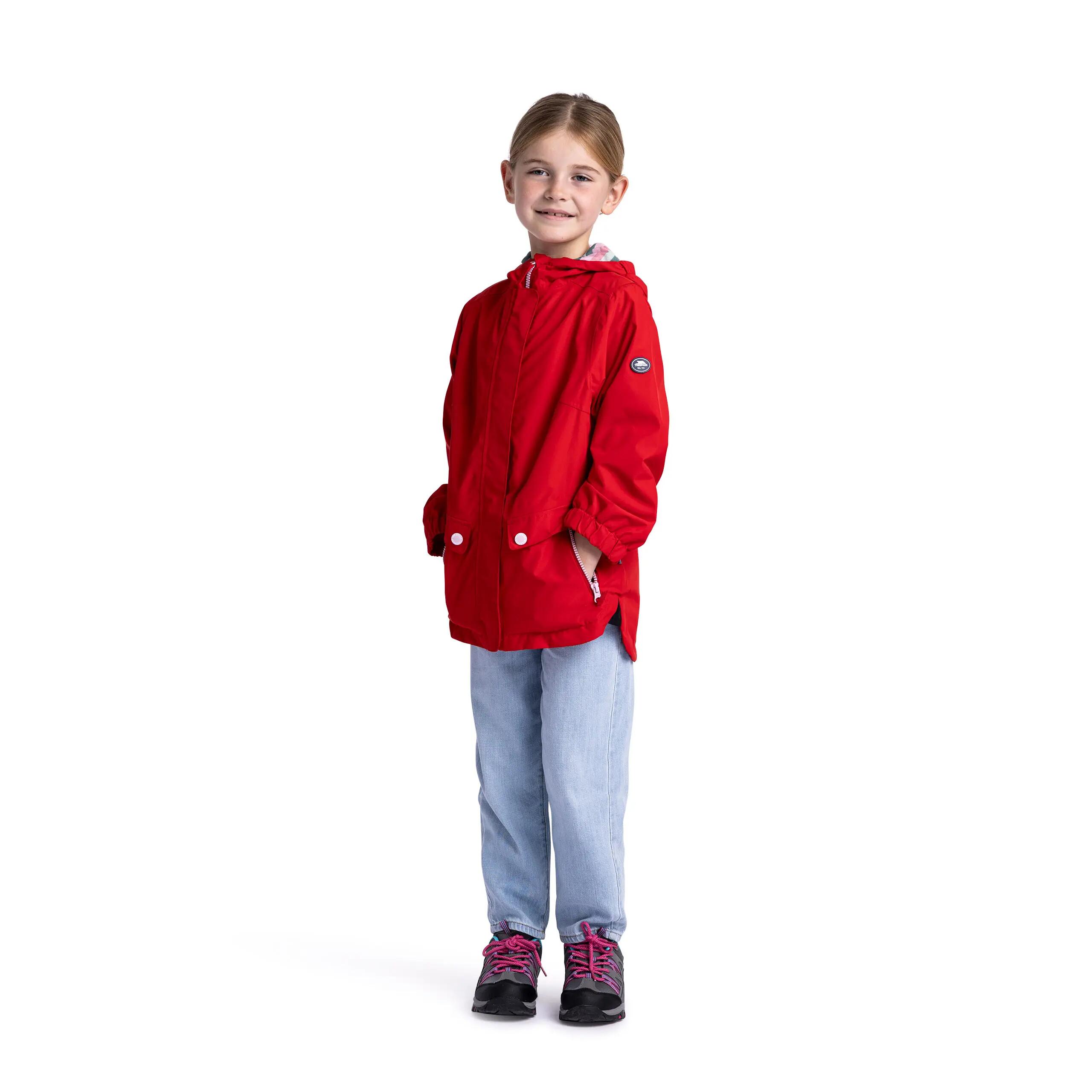 Girls Waterproof Windproof Hooded Long Jacket Flourish 2/5