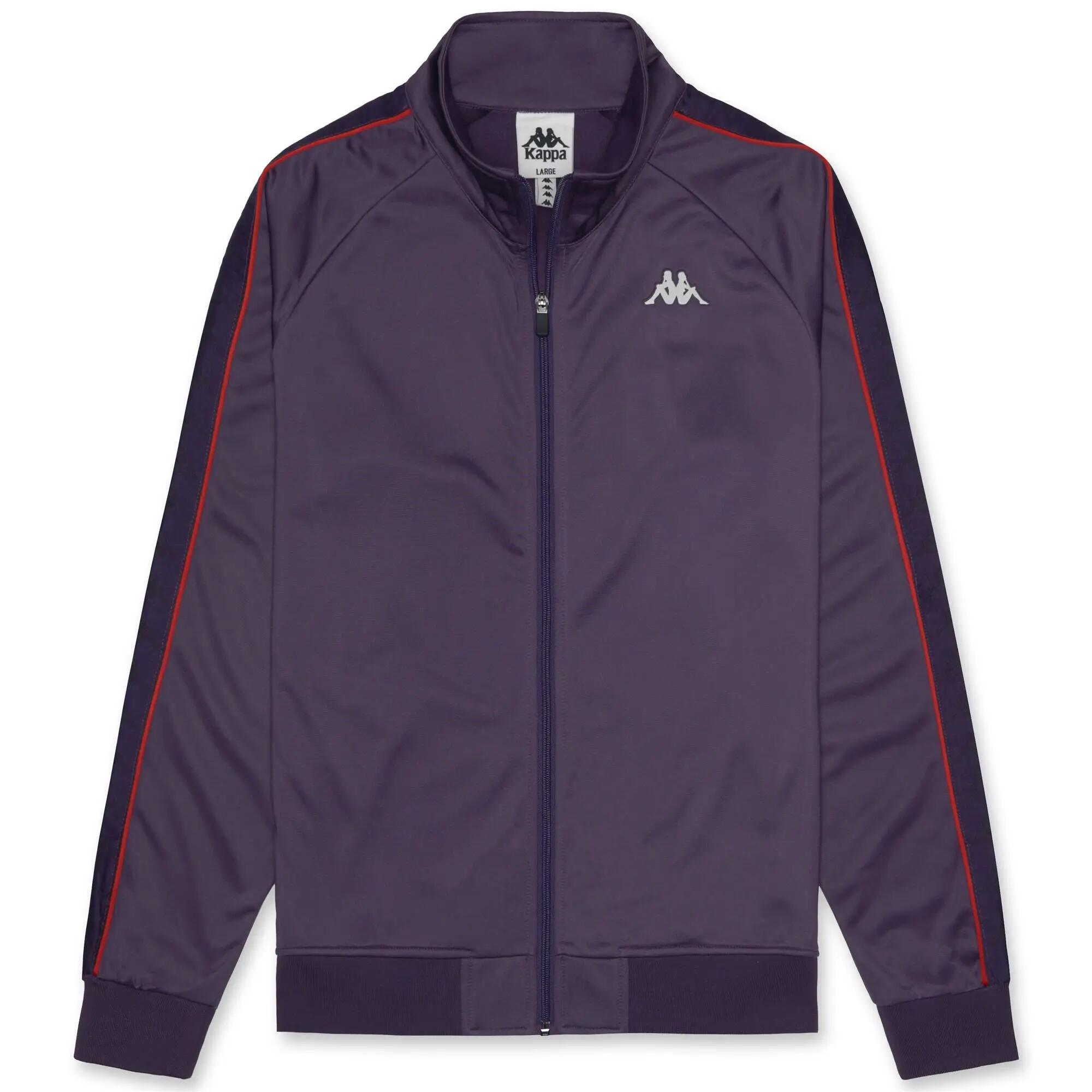 Felpa con zip da uomo in poliestere viola da streetwear sportivo 2/6