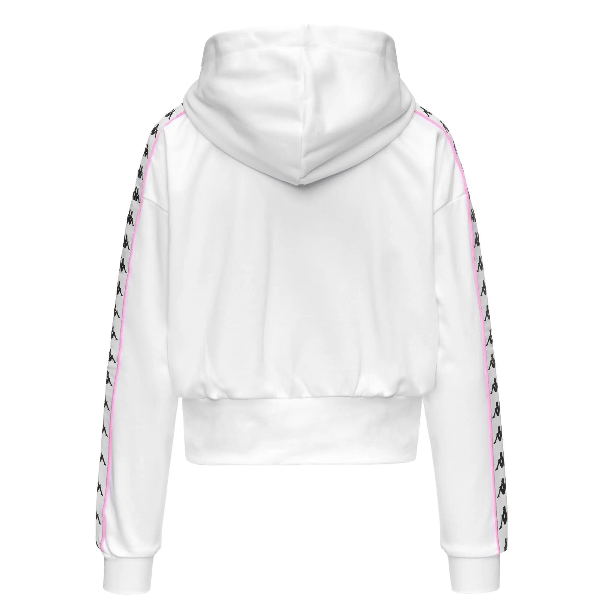 Felpa con zip da donna in cotone bianco da streetwear sportivo 3/3