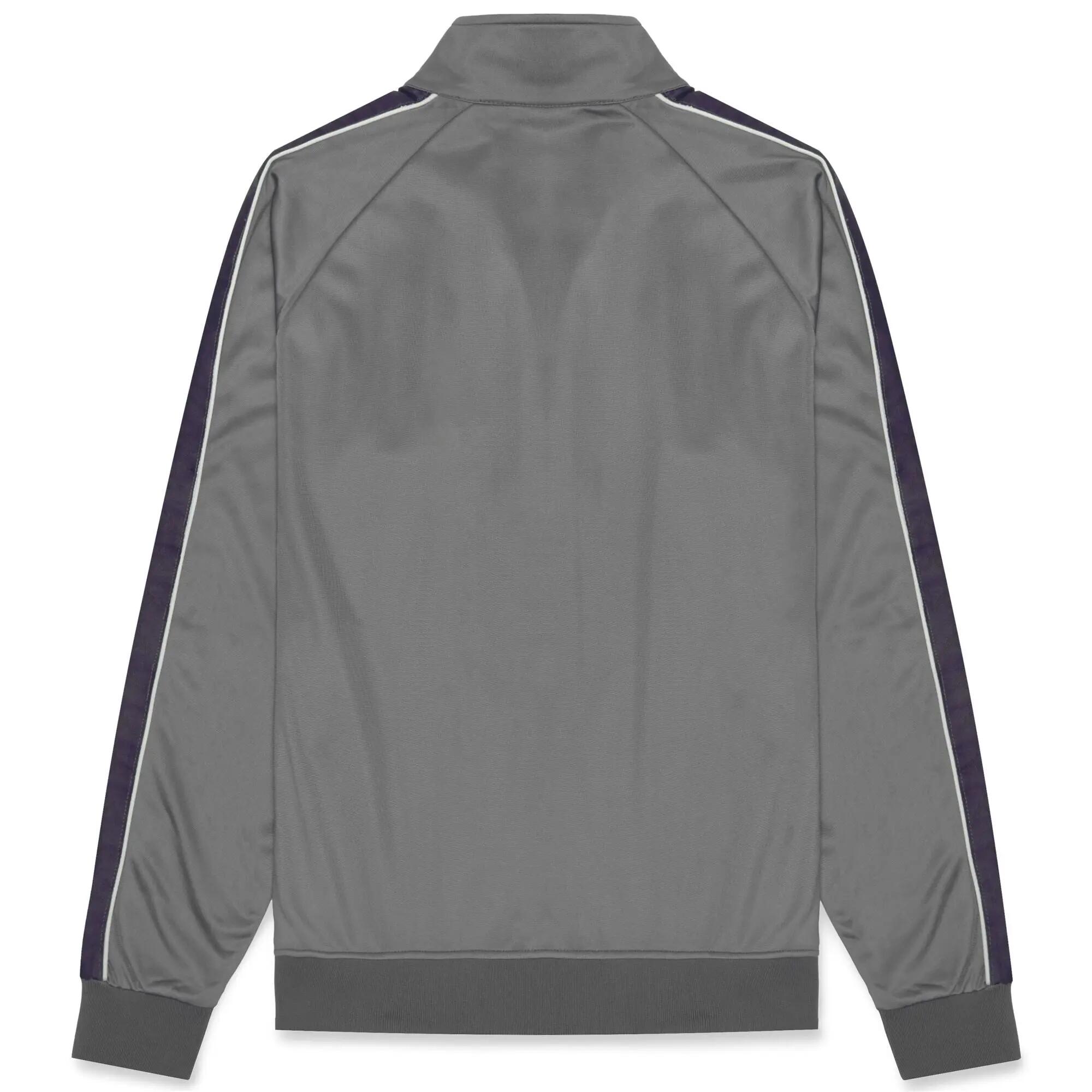 Felpa con zip da uomo in poliestere grigio da streetwear sportivo 3/6