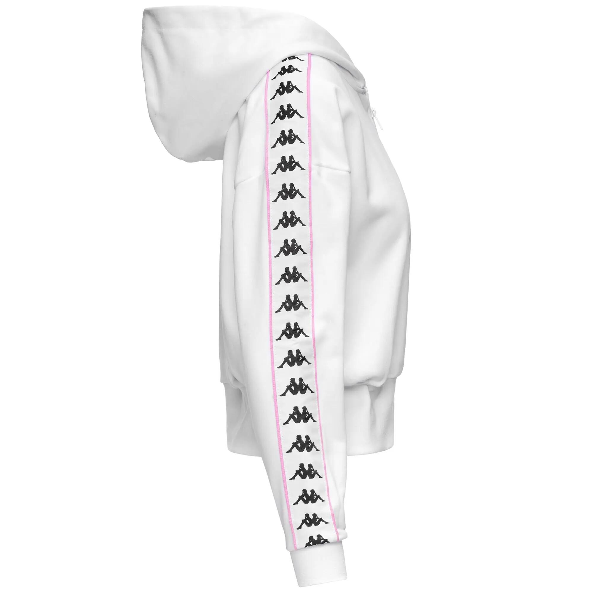 Felpa con zip da donna in cotone bianco da streetwear sportivo 2/3