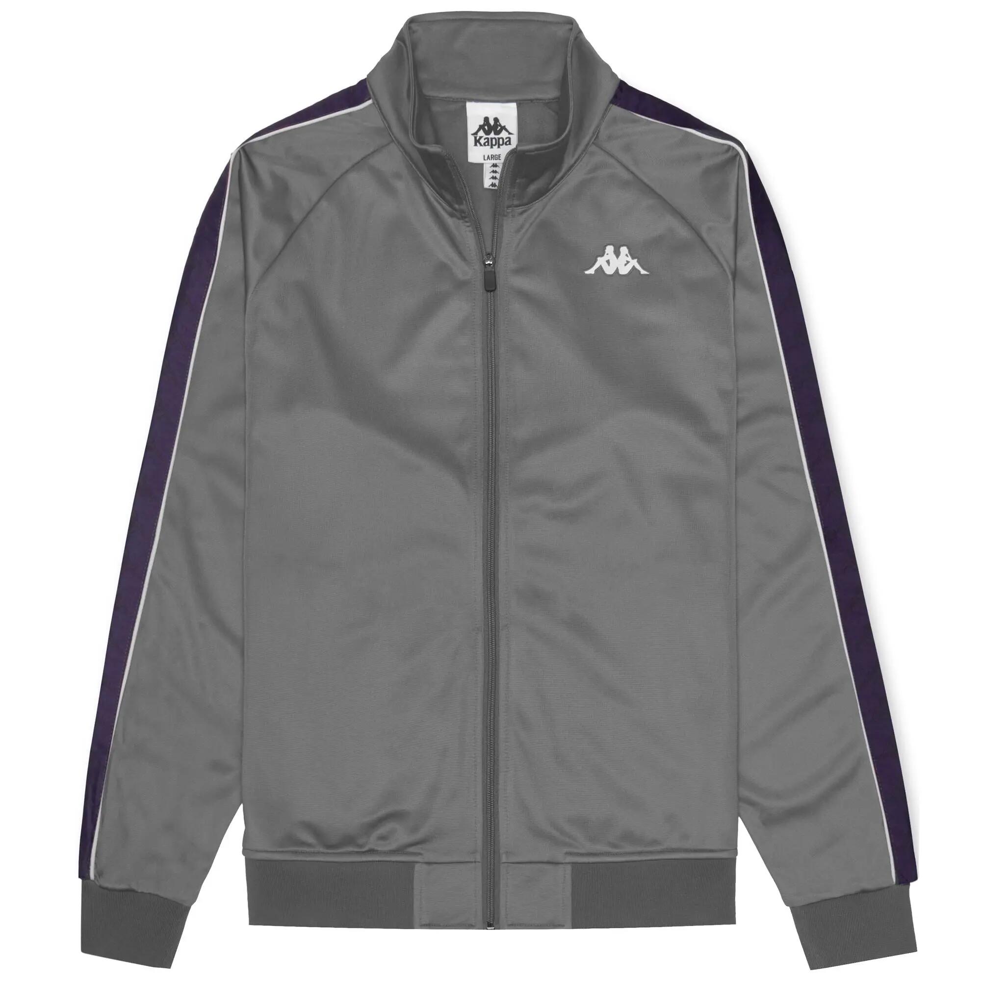 Felpa con zip da uomo in poliestere grigio da streetwear sportivo 2/6