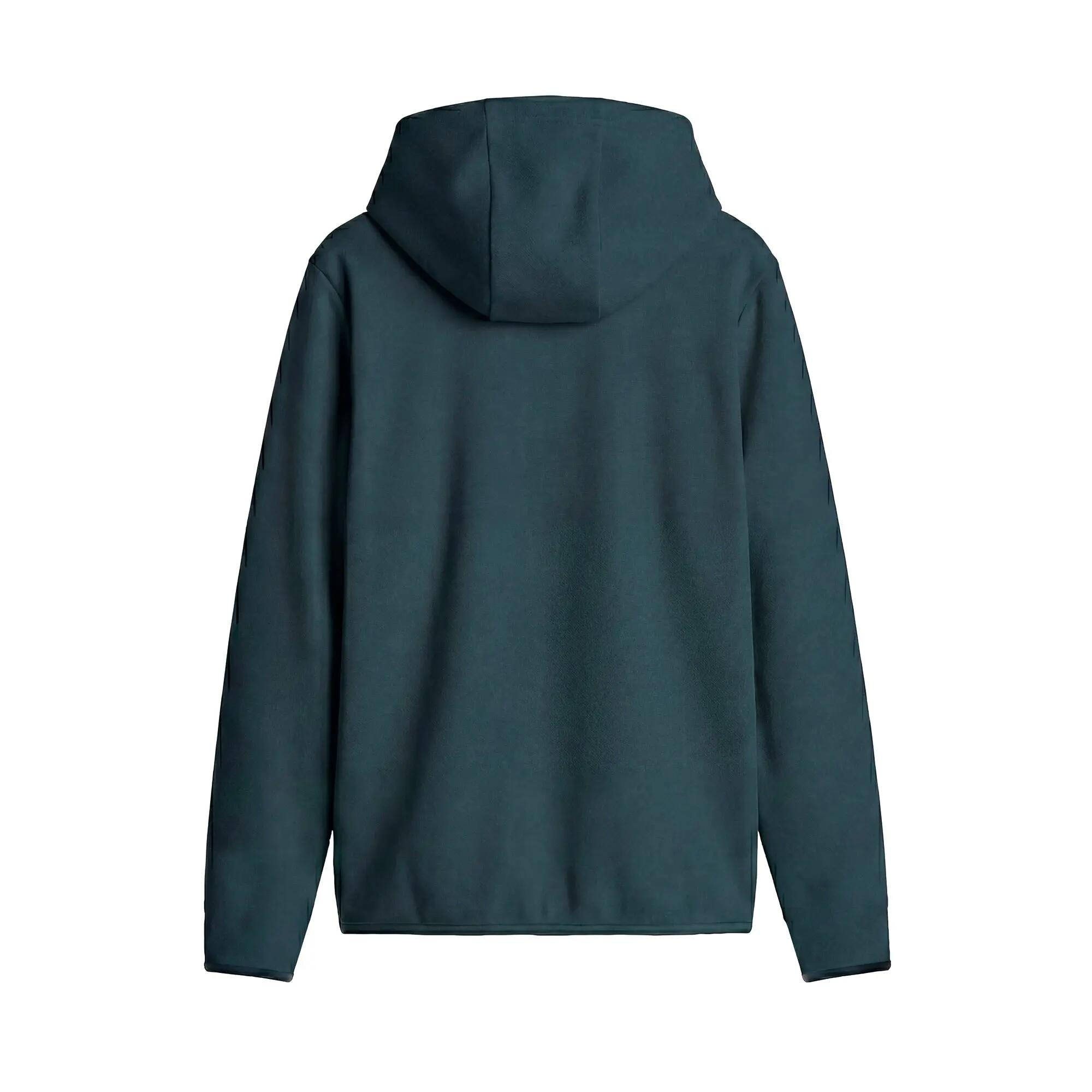 Felpa con cappuccio e zip da uomo in poliestere blu da palestra 3/6