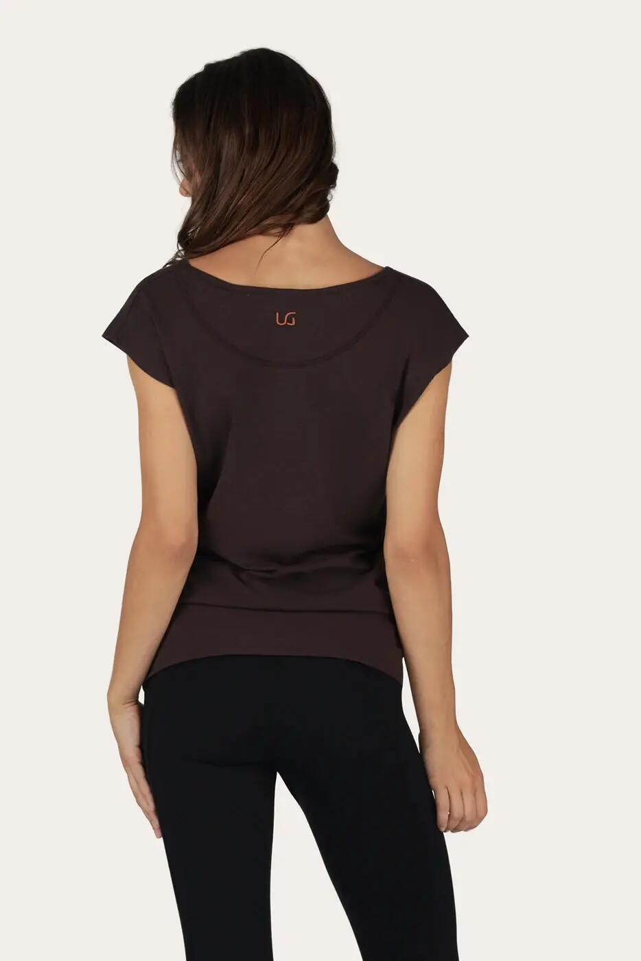 Loose fit Asana Yoga en Pilates Tee - Coffee 3/6