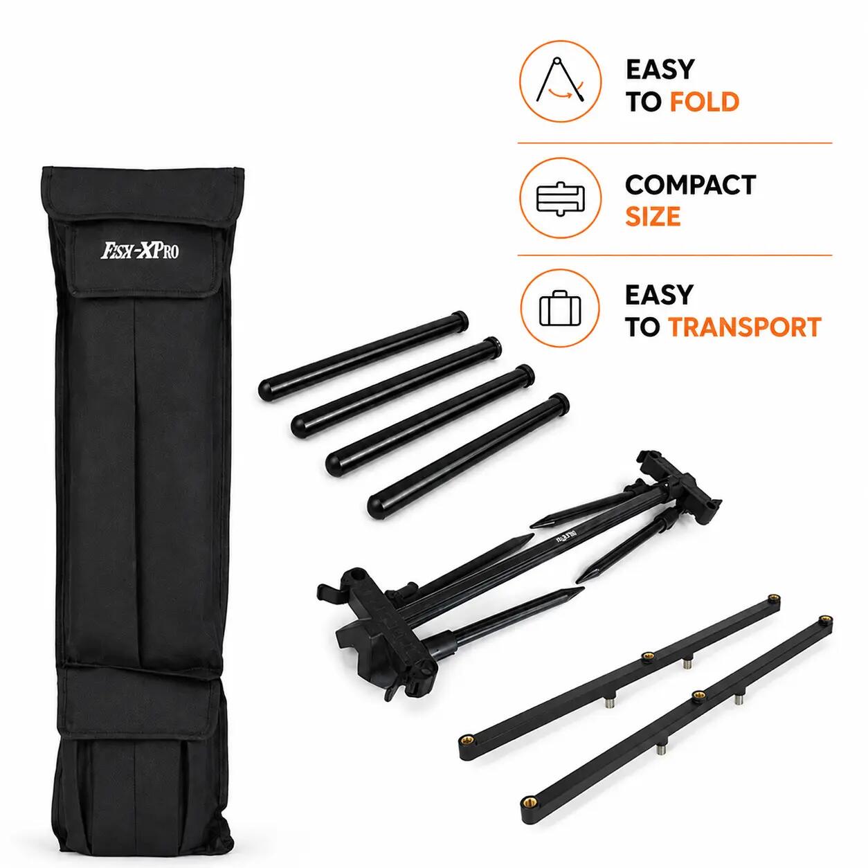 Fish-Xpro Deluxe Rodpod Set - Voor 3 Hengels - Met Beetmelders en Swingers 5/7