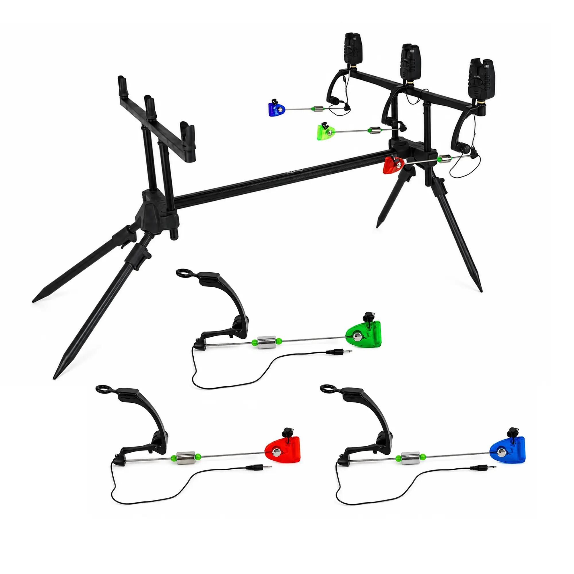 Fish-Xpro Deluxe Rodpod Set - Voor 3 Hengels - Met Beetmelders en Swingers 4/7