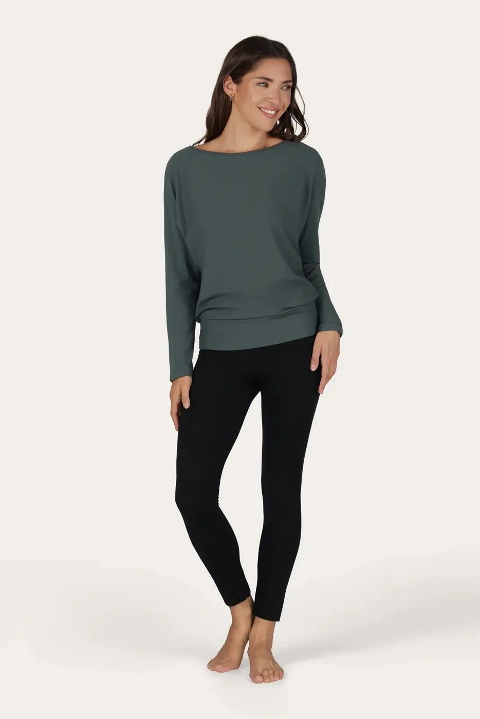 Chemise de Yoga à manches longues Budhi, manche chauve-souris - Pinyon 4/6