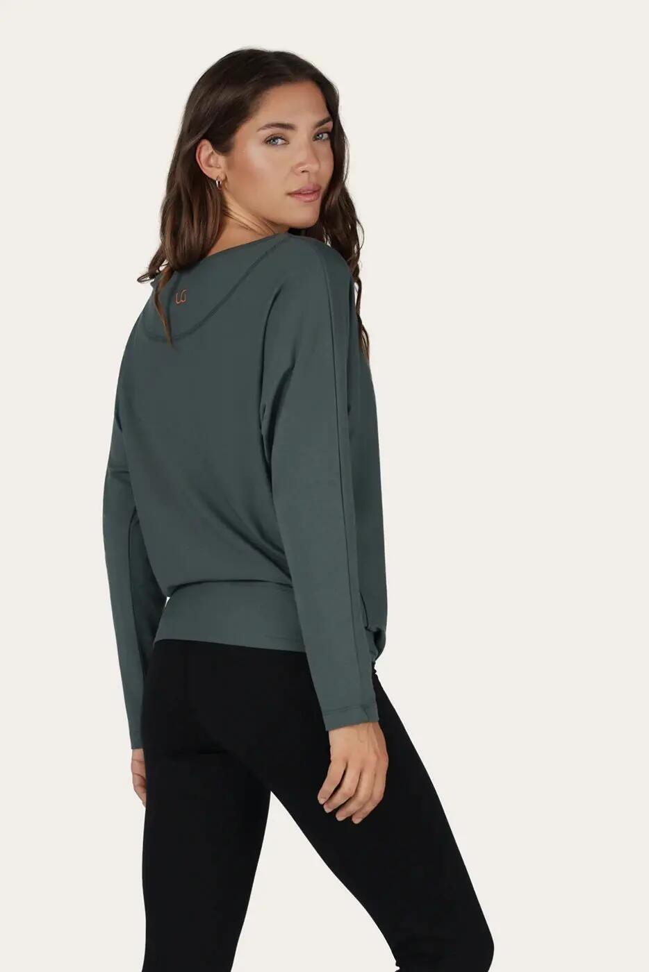 Chemise de Yoga à manches longues Budhi, manche chauve-souris - Pinyon 2/6