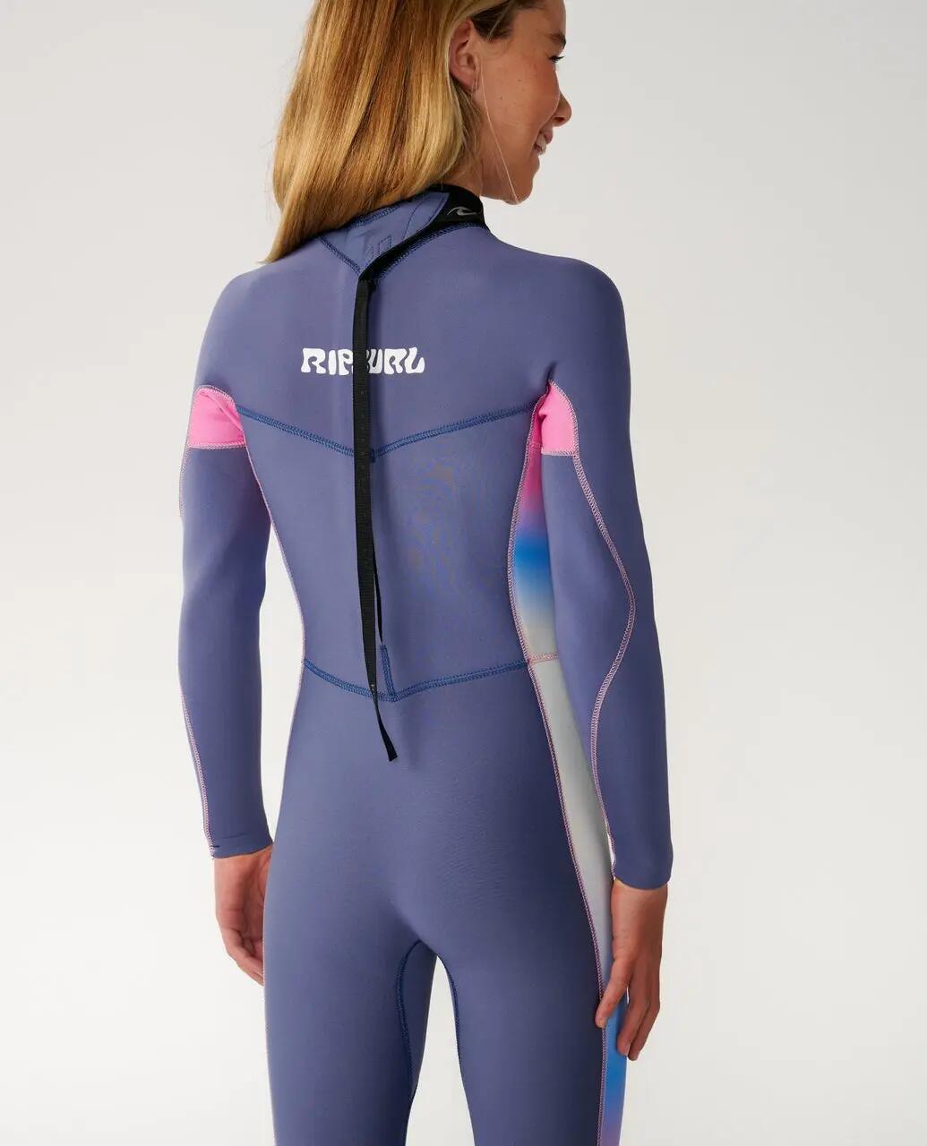Muta da surf Ragazzo Dawn Patrol 3/2 mm zip posteriore - Bleu gris 5/6