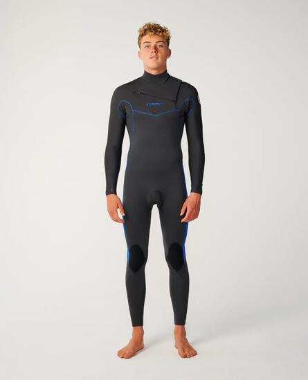 Combinaison de surf Homme Dawn Patrol 3/2 mm zip poitrine - Grey/Blue