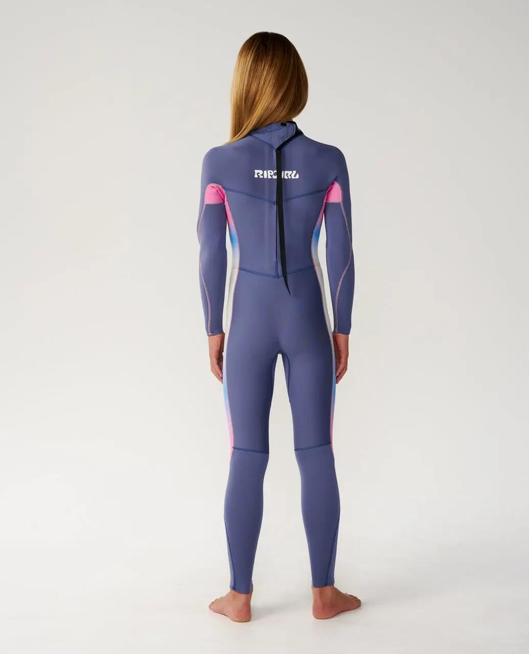 Muta da surf Ragazzo Dawn Patrol 3/2 mm zip posteriore - Bleu gris 3/6