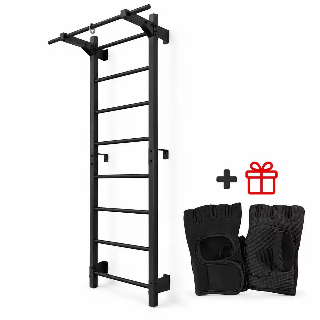 Spalliera metallica STEEL M 213 cm nera con sbarra per trazioni 6/6