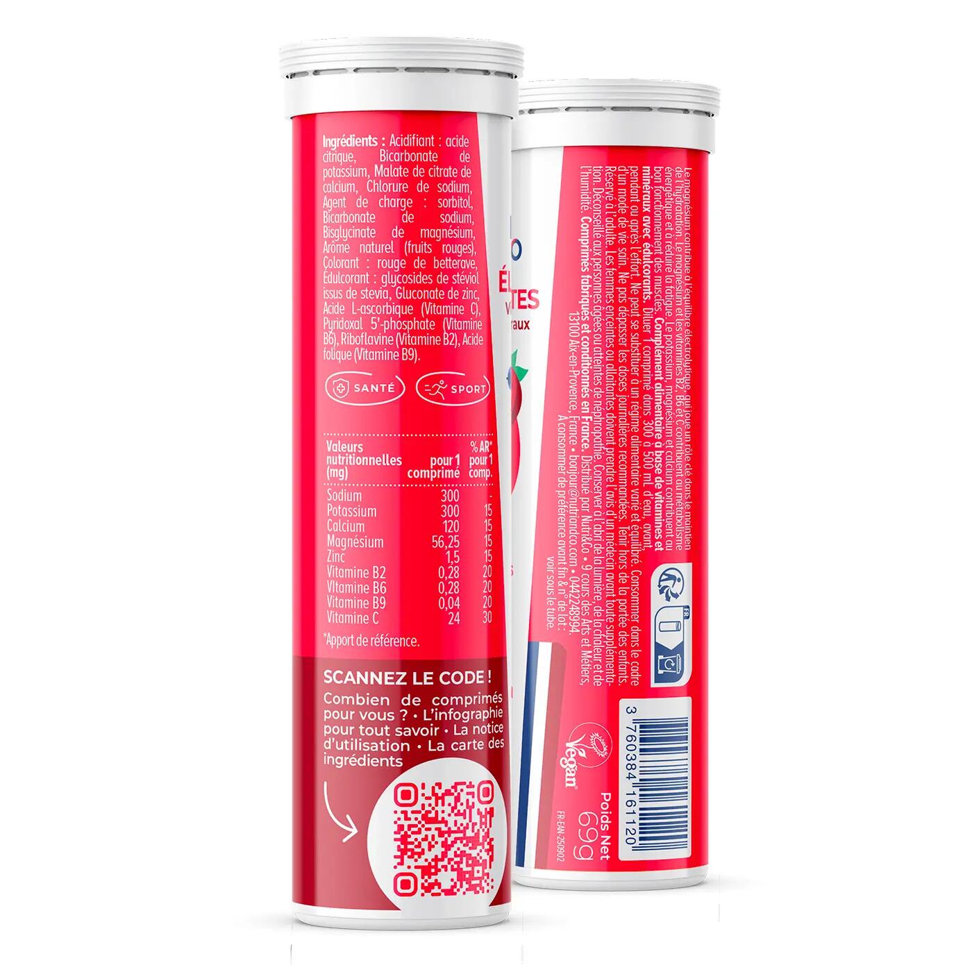 Electrolytes hydratation Goût Fruits Rouges - 15 pastilles 2/2