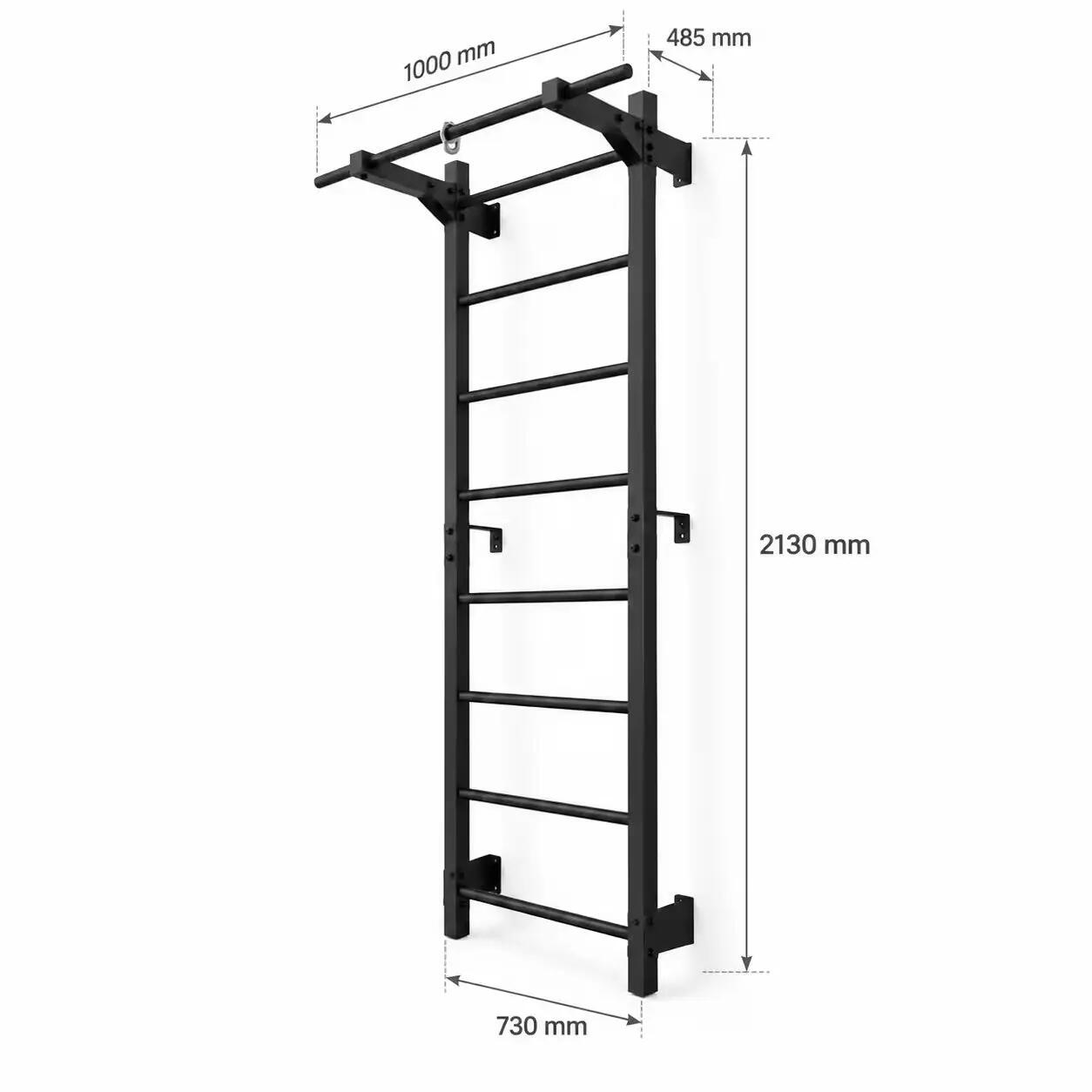 Spalliera metallica STEEL M 213 cm nera con sbarra per trazioni 2/6