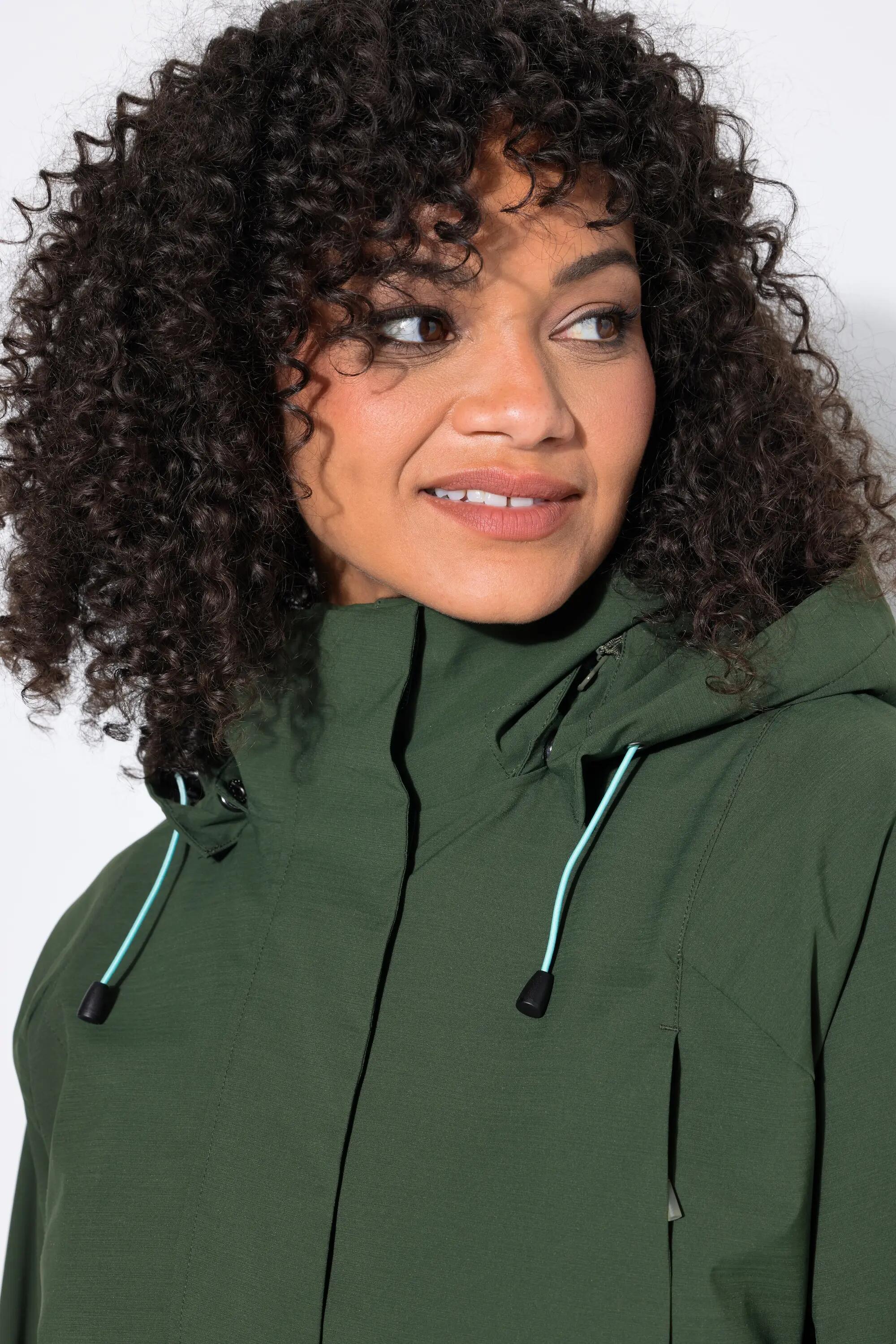 Damen Long-Funktionsjacke wasserdicht Kapuze Windfang 5/7
