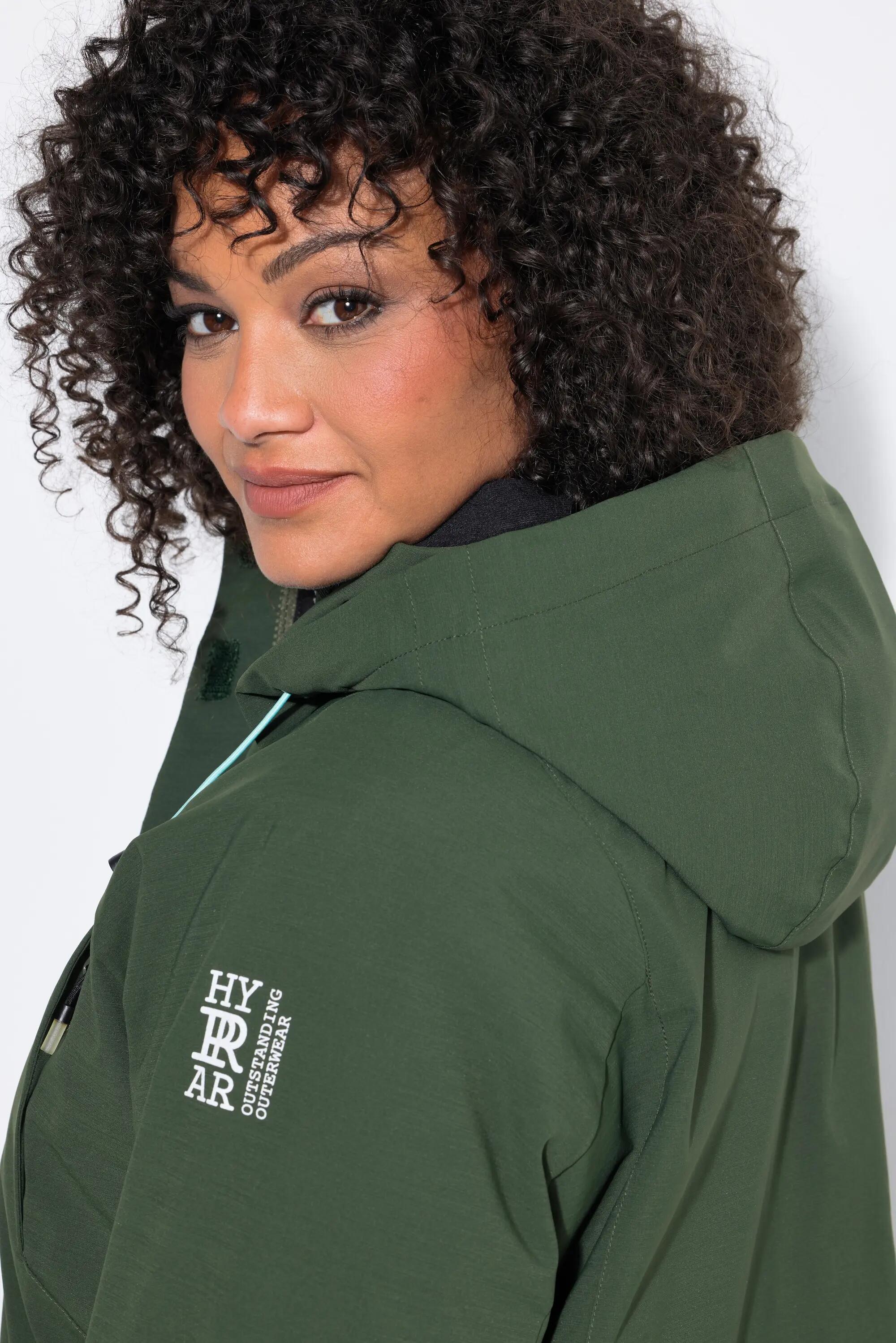 Damen Long-Funktionsjacke wasserdicht Kapuze Windfang 3/7