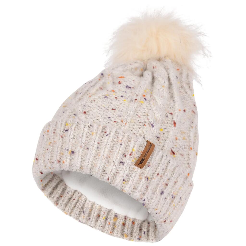 Womens Knitted Pom Pom Hat Warm Fleece Lined Bobble Beanie Hat Agave