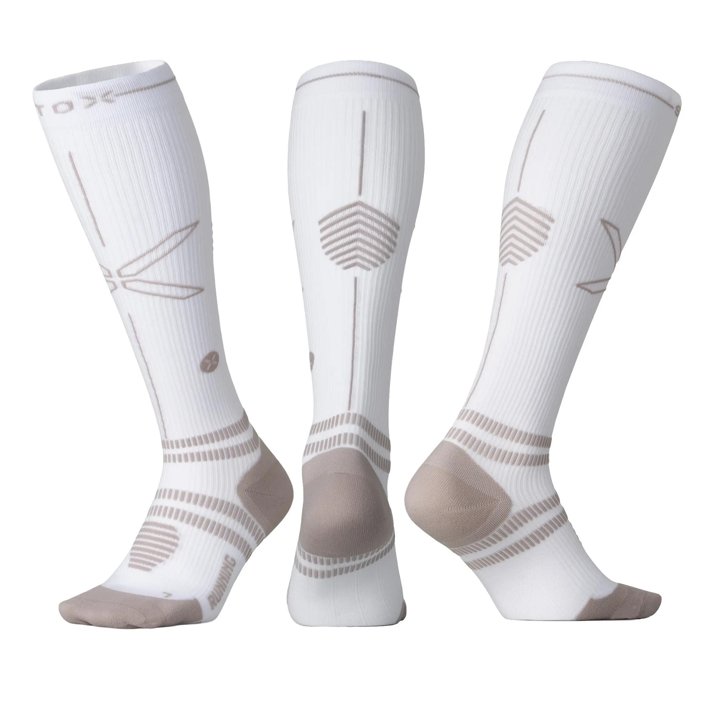 Hardloopsokken Dames - Compressiekousen Wit / Grijs - Maat L: 40-43 2/7