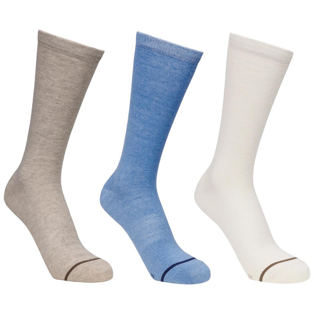 Multi Sport Socks 3 Pair Pack Mid Length Various Colours Heathan