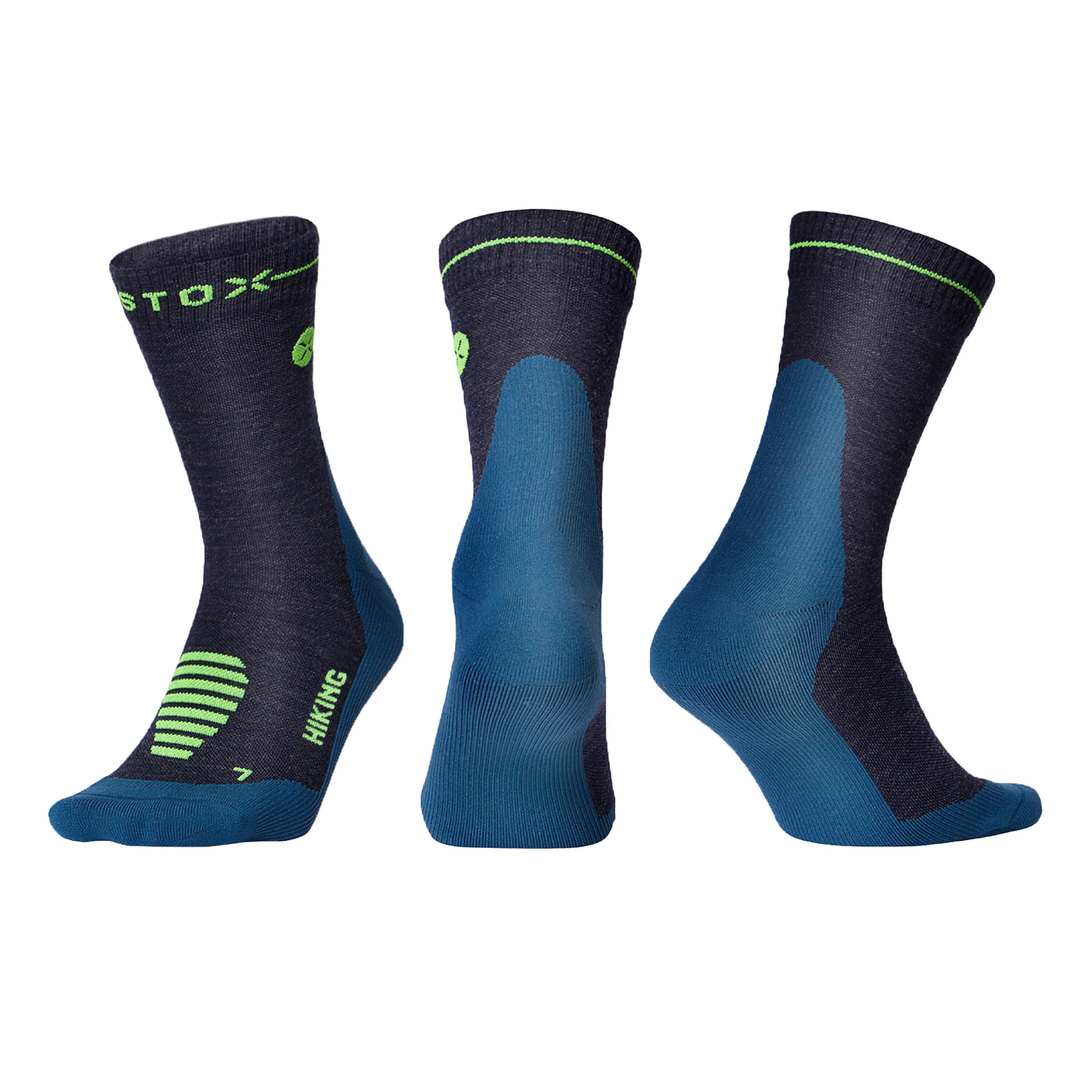 Wandelsokken Heren - Merino Wol - Compressie Enkelsokken Navy - Maat M: 40-44 2/7