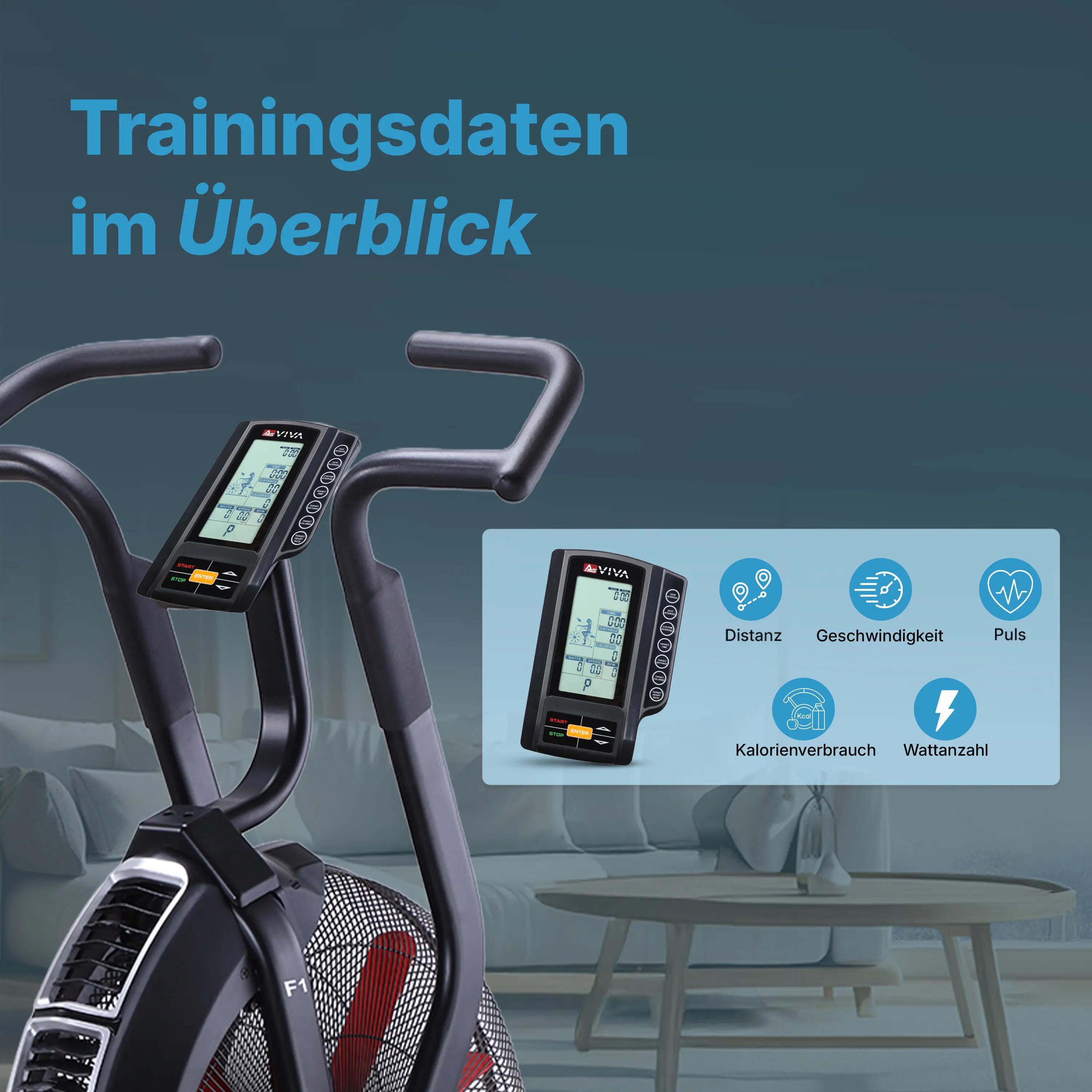 Air Bike Semi-Profi Heimtrainer F1 2/6