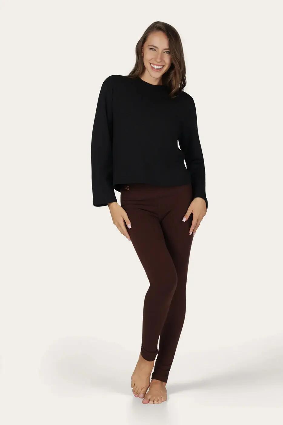 Legging de Yoga/Pilates Bhaktified - taille mi-haute en coton bio - Cacao 4/6