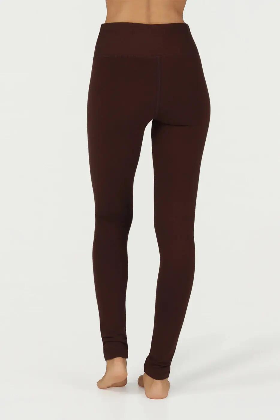 Legging de Yoga/Pilates Bhaktified - taille mi-haute en coton bio - Cacao 3/6