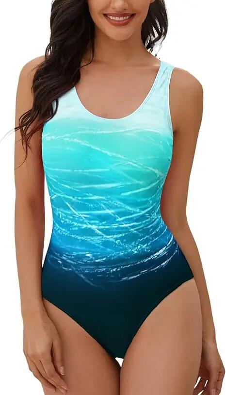 Maillot de Bain 1 Pièce Femme Ventre Plat Maillot à Bretelles Larges,taille XL 2/5