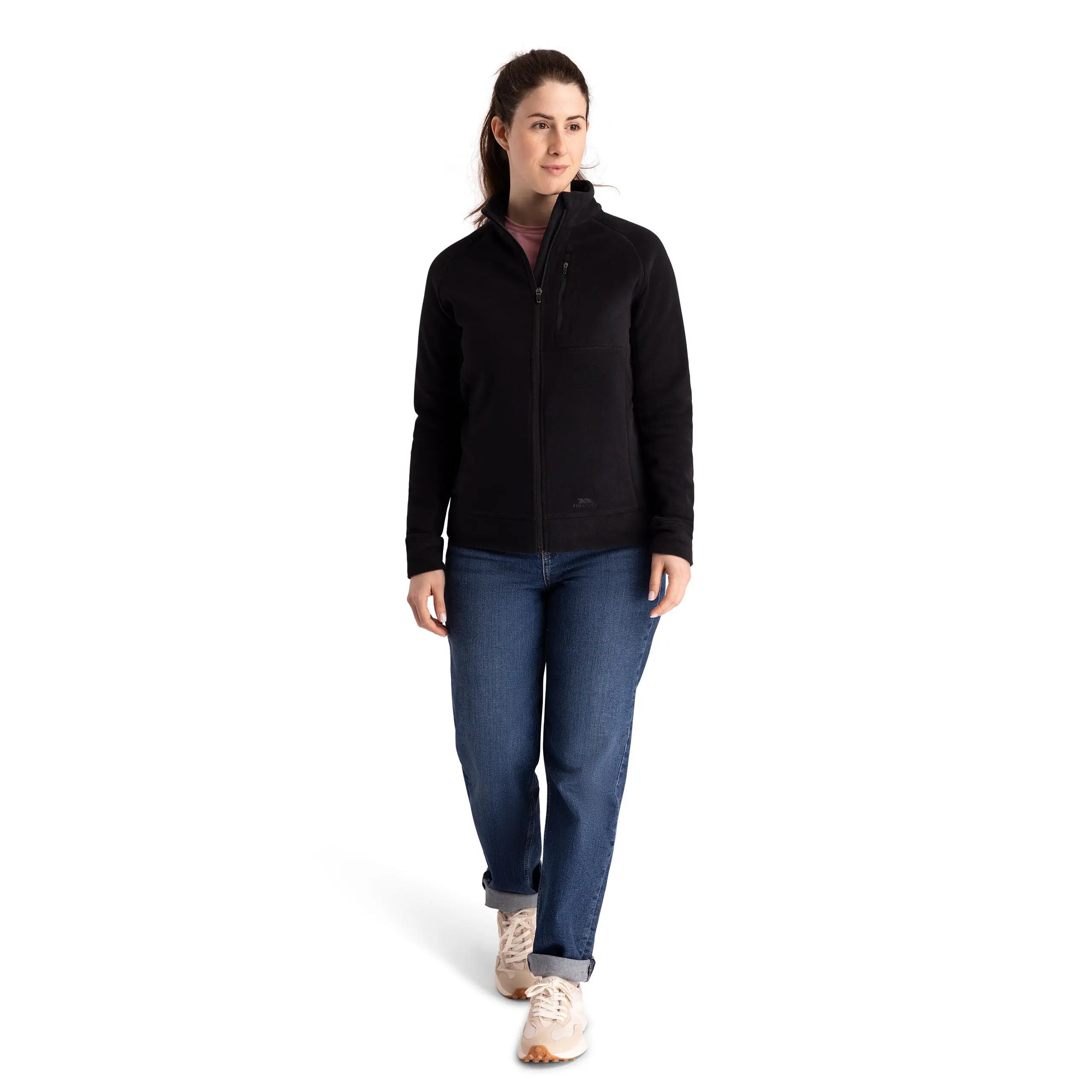 Womens Fleece Recycled Microfleece Full Zip with Chest Pocket Script 1/5
