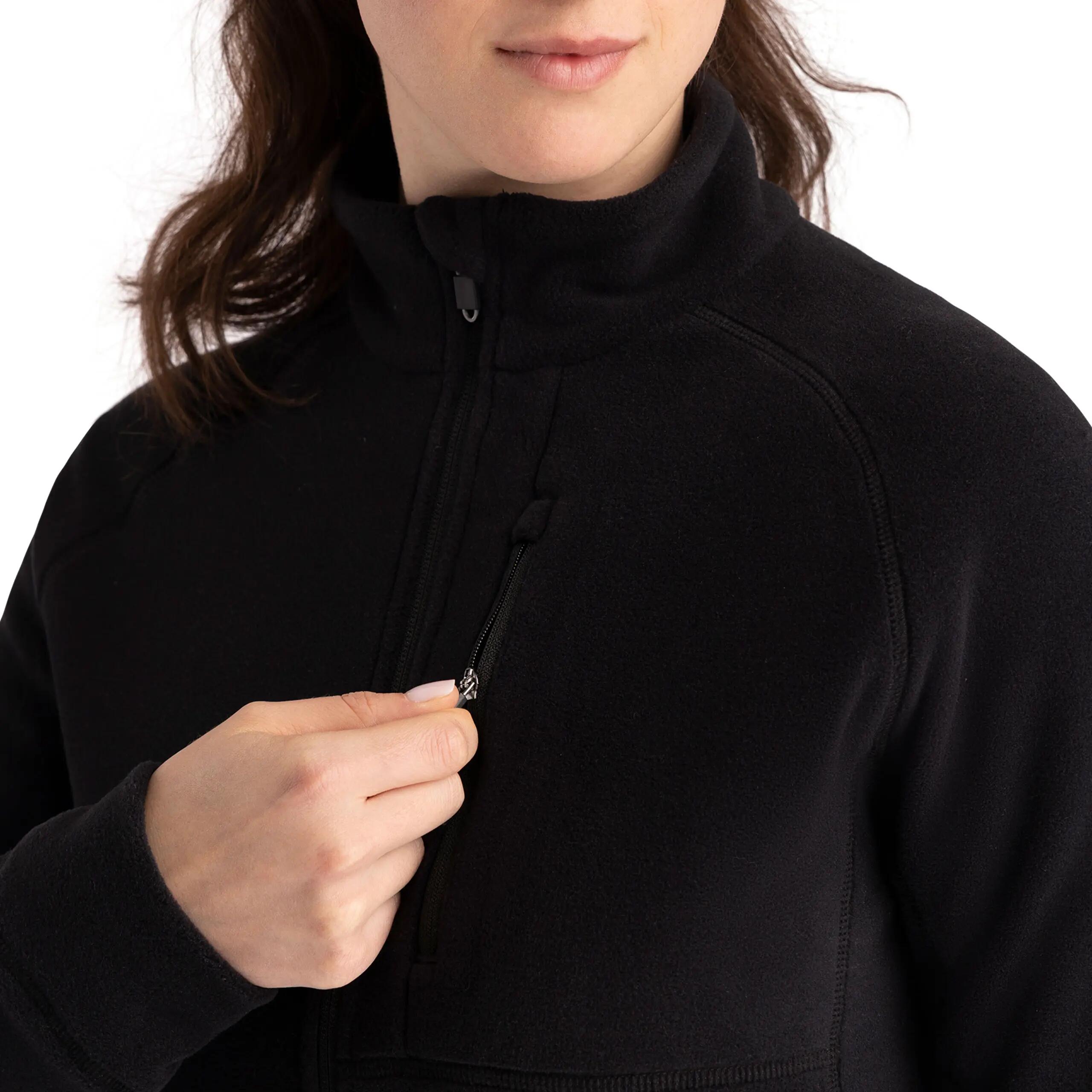 Womens Fleece Recycled Microfleece Full Zip with Chest Pocket Script 4/5