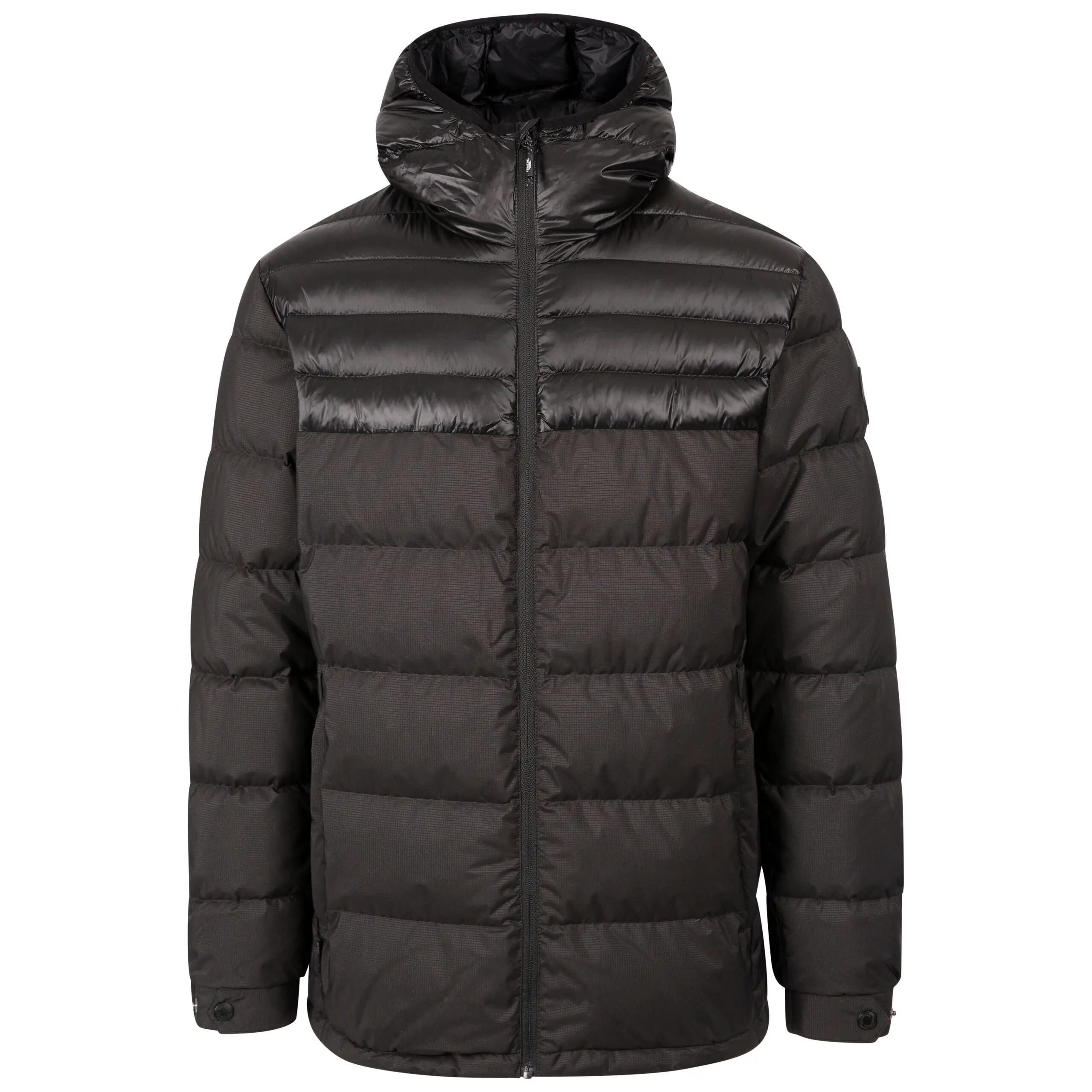 Mens Down Jacket Hood Padded Outdoor Casual Winter Coat Tacker 1/2