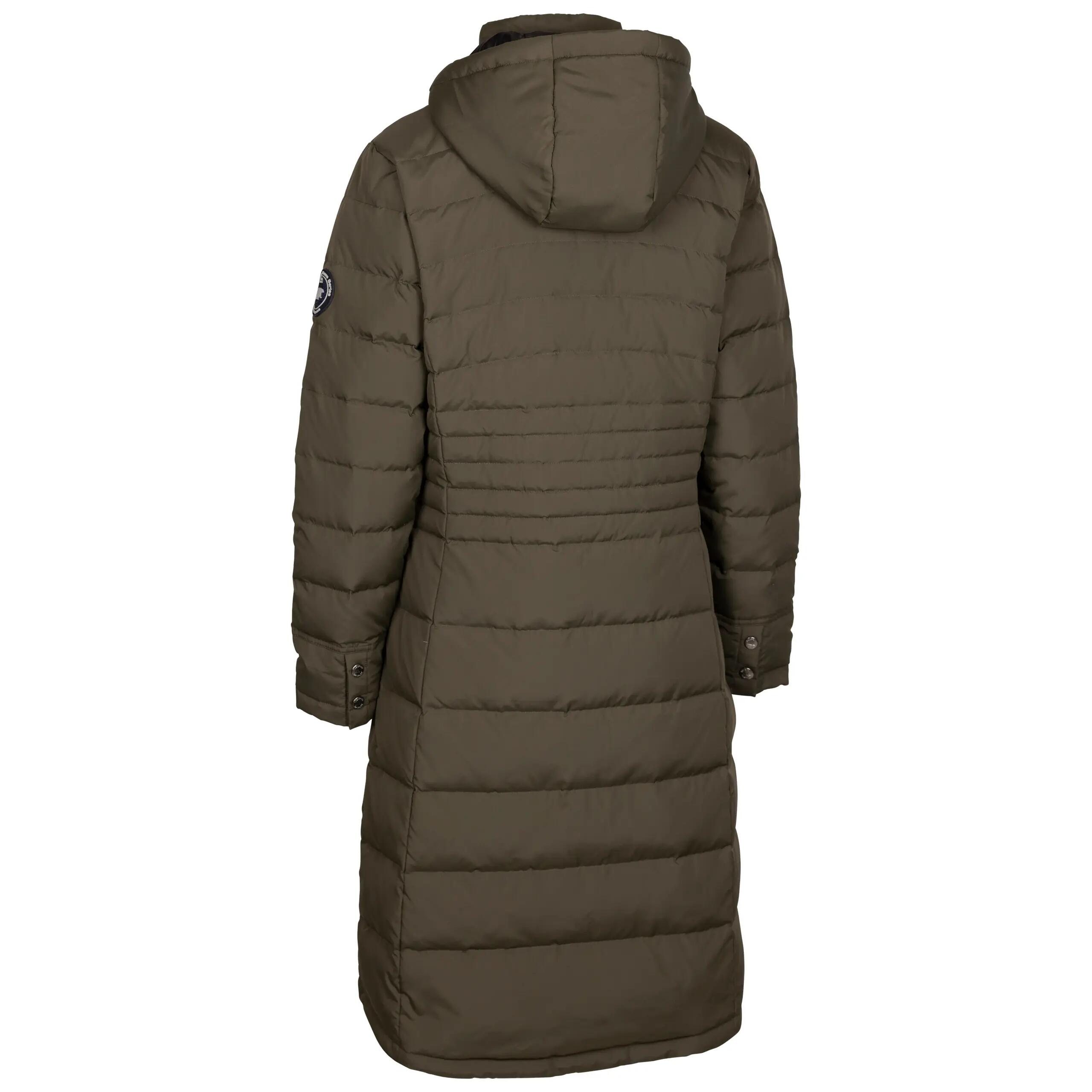 Womens Longer Length Furry Fleece 2 Zip Pockets Down Jacket - Bitsy 2/5