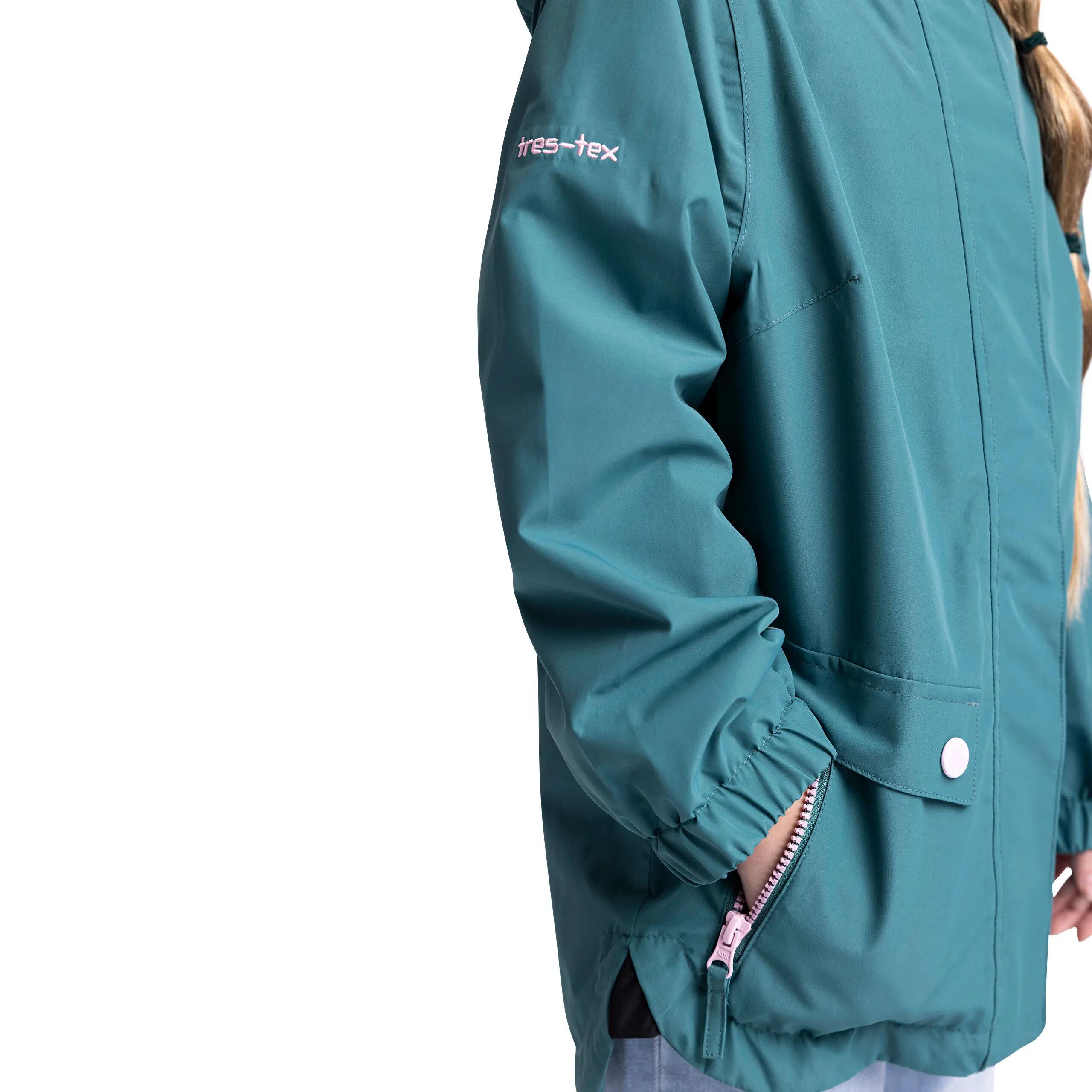 Girls Waterproof Windproof Hooded Long Jacket Flourish 5/5