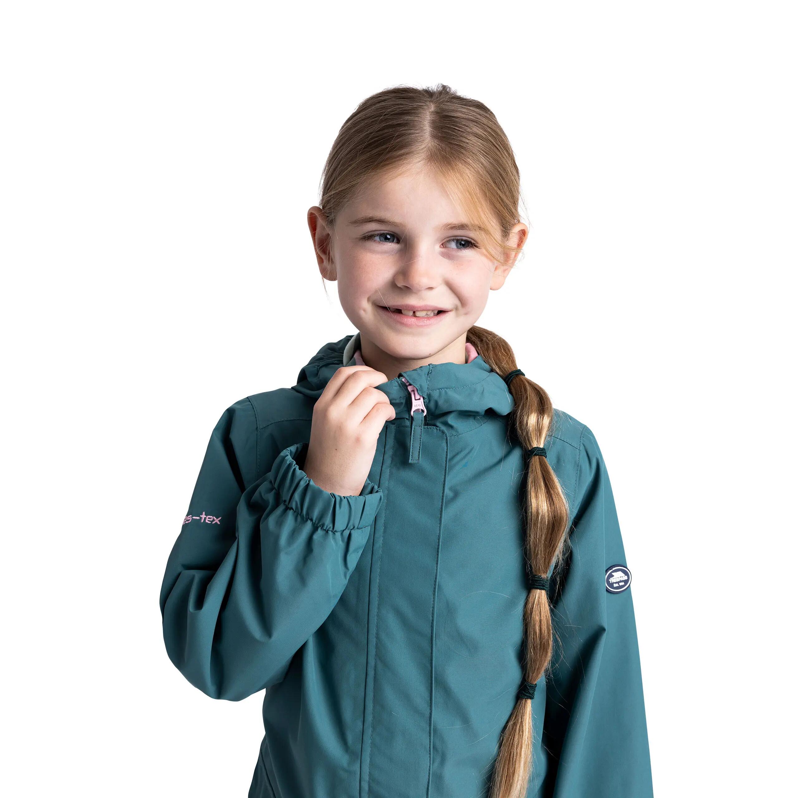 Girls Waterproof Windproof Hooded Long Jacket Flourish 4/5