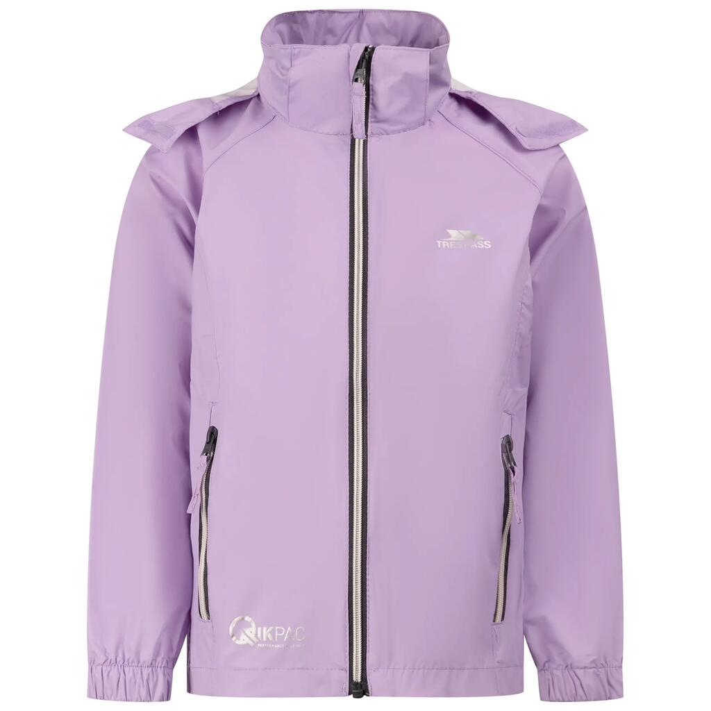 Unisex Kids Waterproof Contrast Zips Packaway Jacket - Qikpac X
