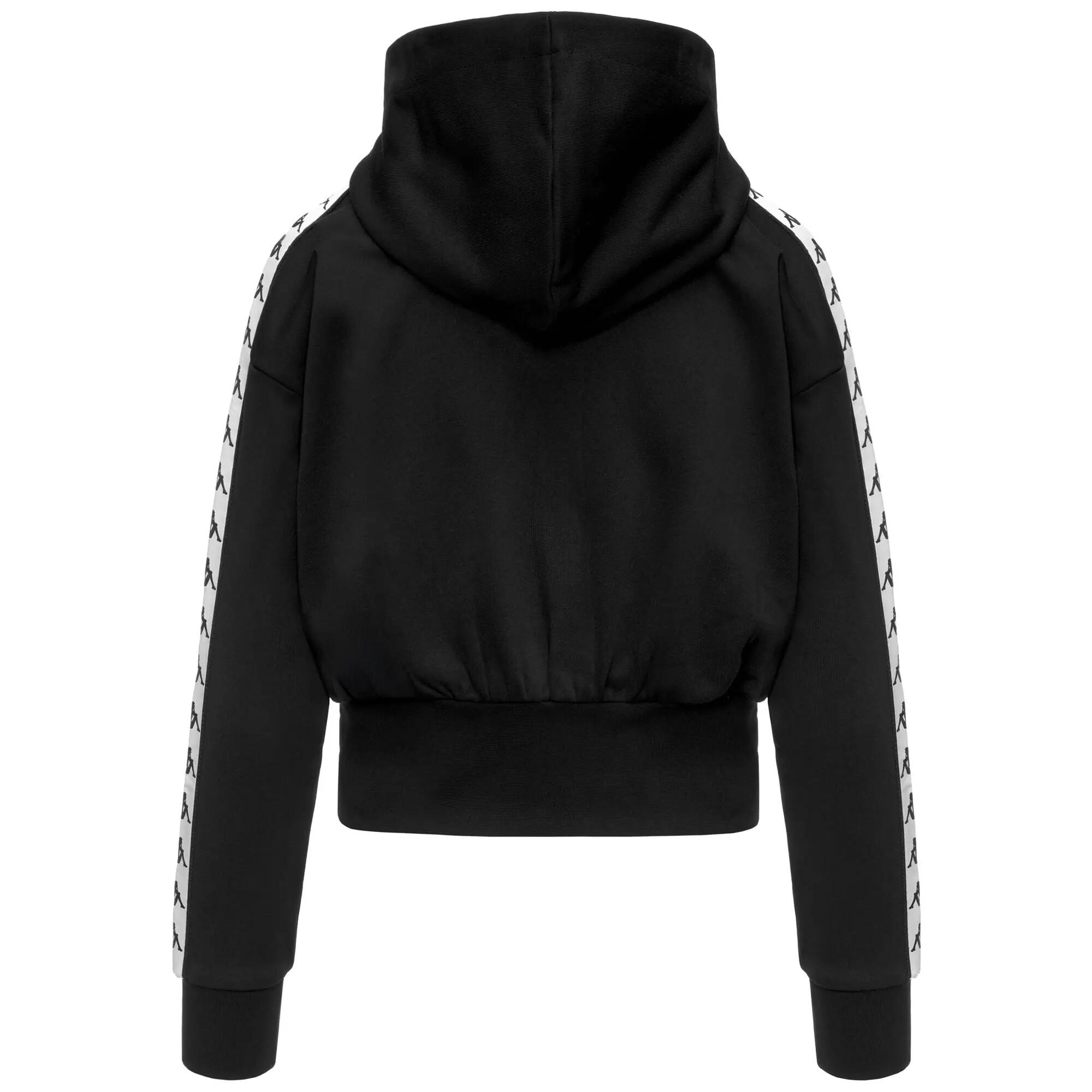 Felpa con zip da donna in cotone nero da streetwear sportivo 3/3