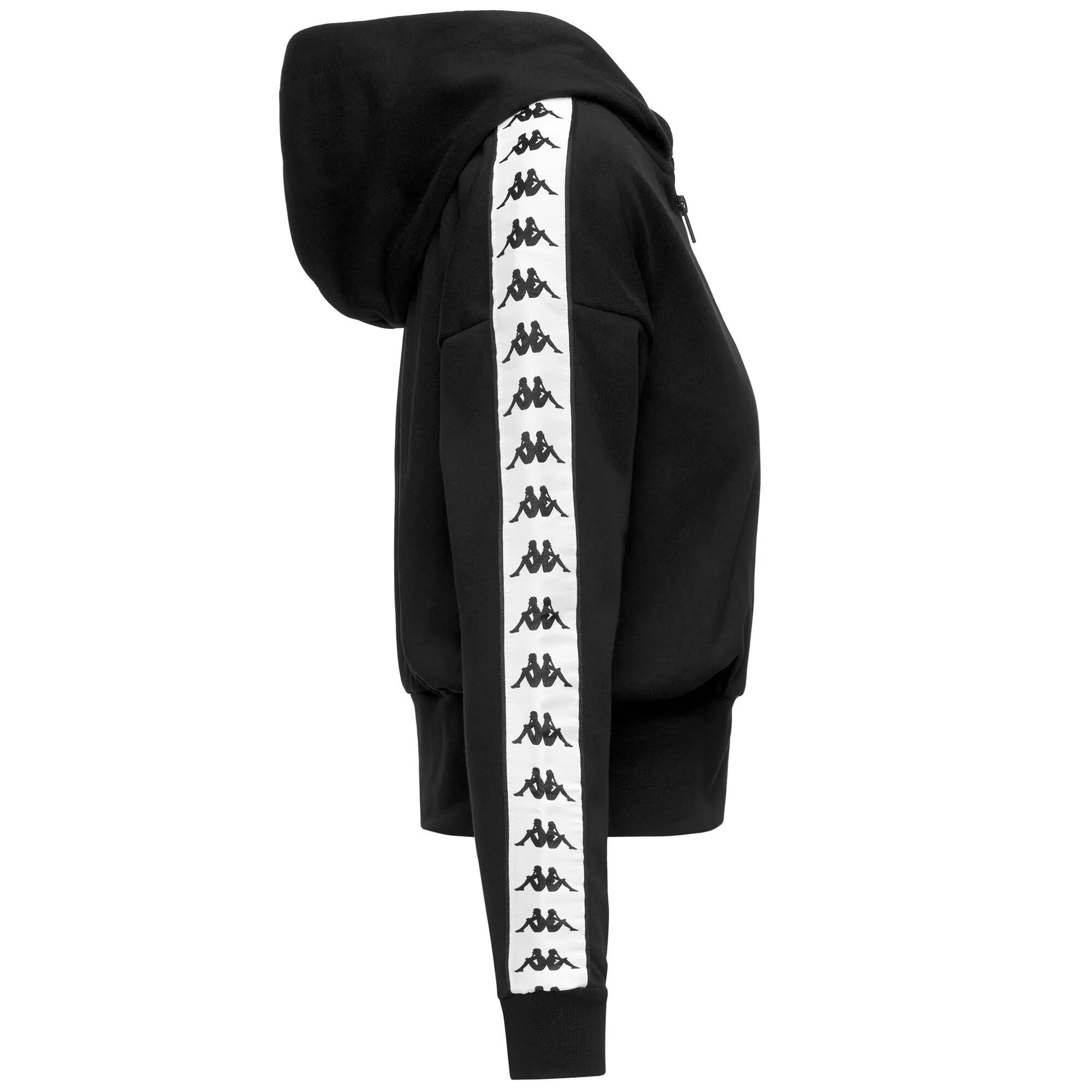 Felpa con zip da donna in cotone nero da streetwear sportivo 2/3