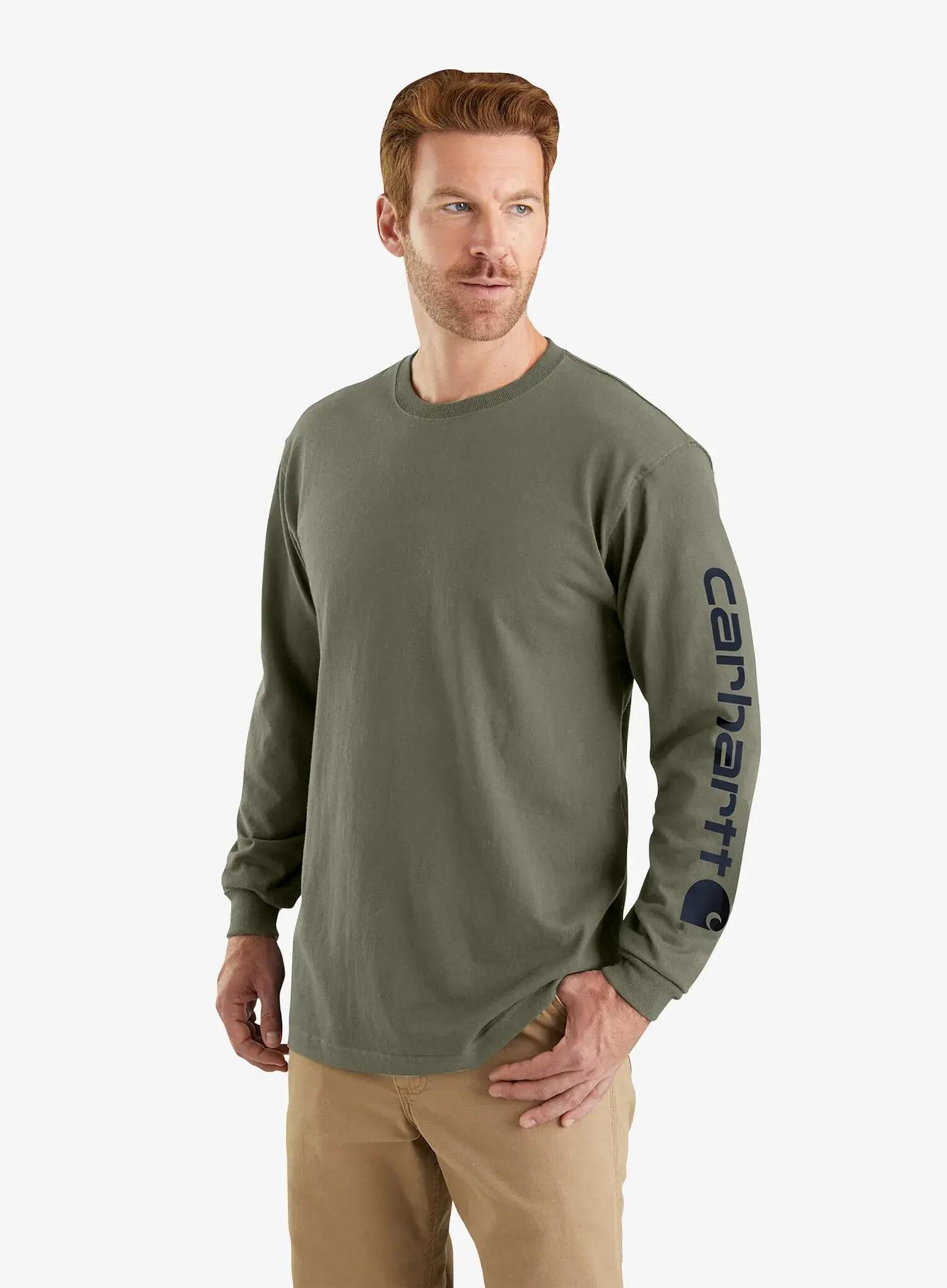 Bluza bez kaptura Carhartt Dearborn Relaxed LS Sleeve Logo T-Shirt 1/2