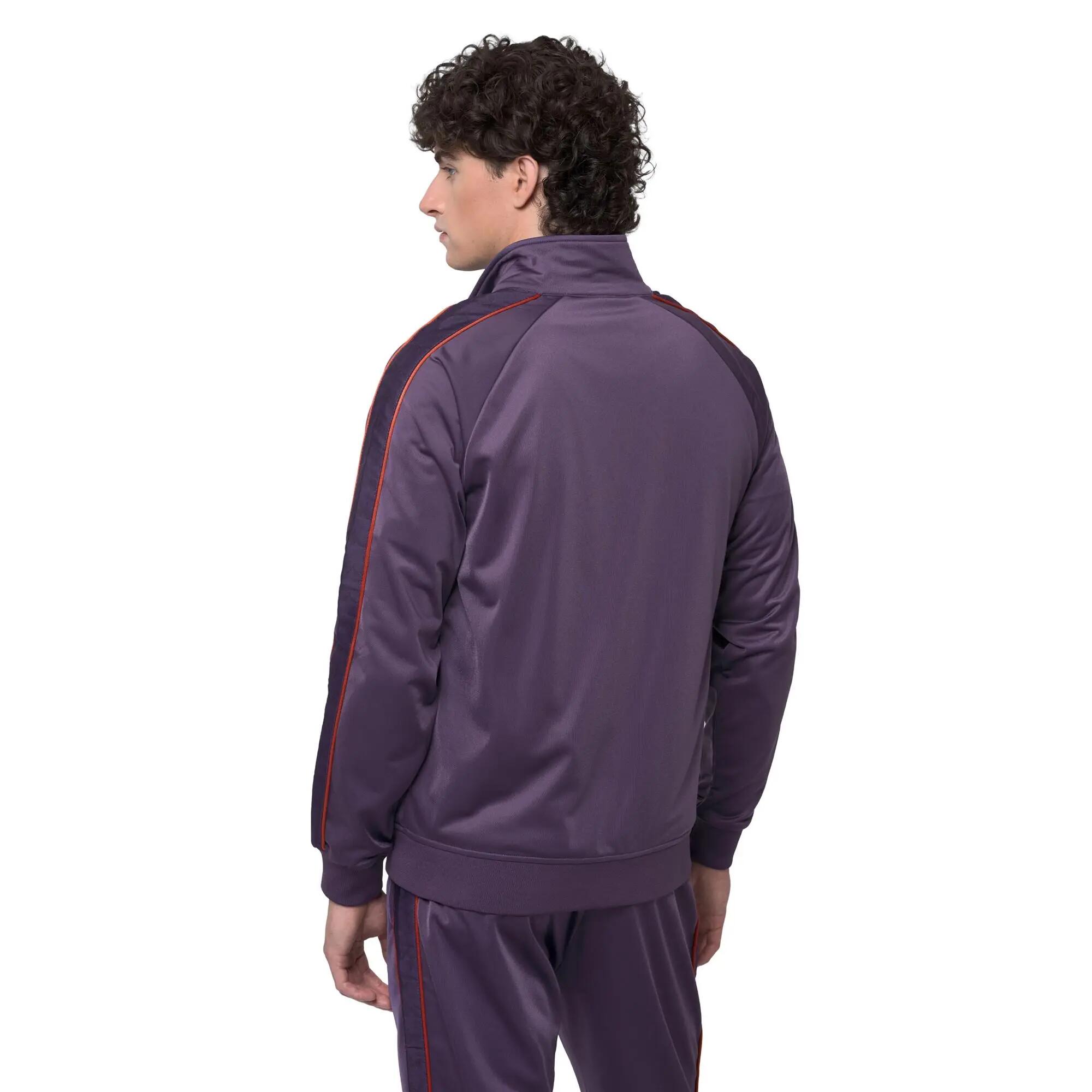 Felpa con zip da uomo in poliestere viola da streetwear sportivo 6/6