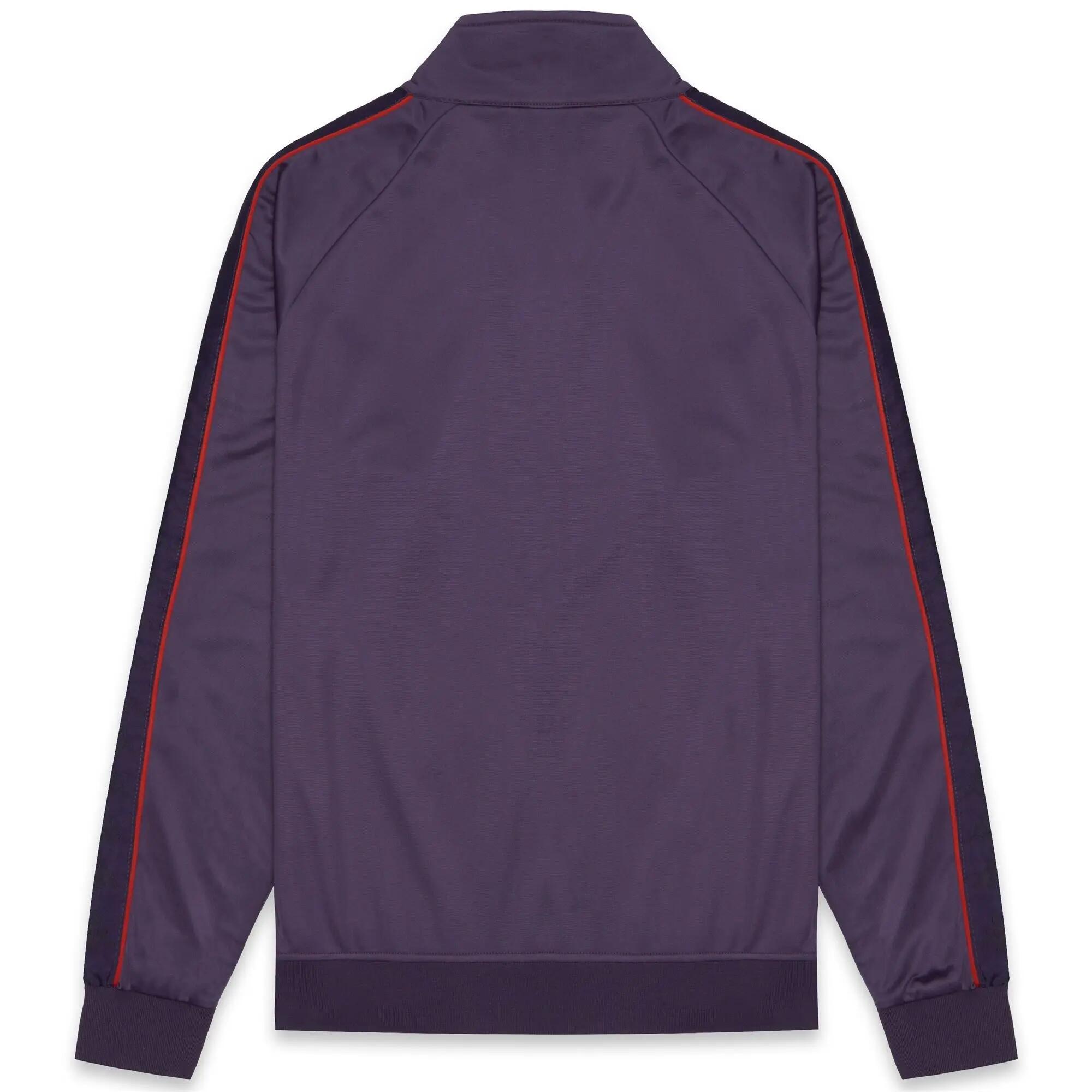 Felpa con zip da uomo in poliestere viola da streetwear sportivo 3/6