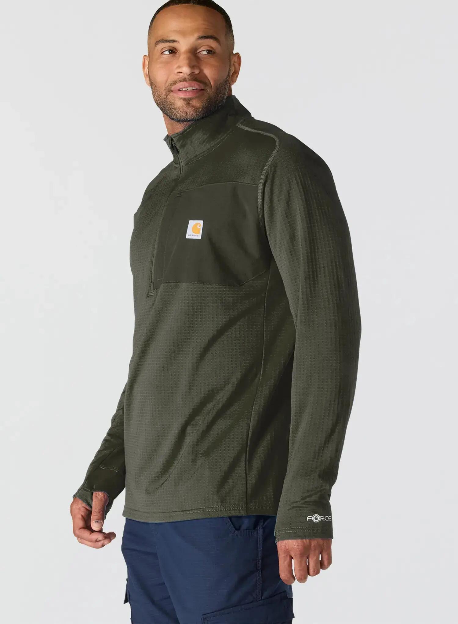 Bluza bez kaptura Carhartt Force Ironwood Relaxed 1/2 Zip Mock Neck 5/6