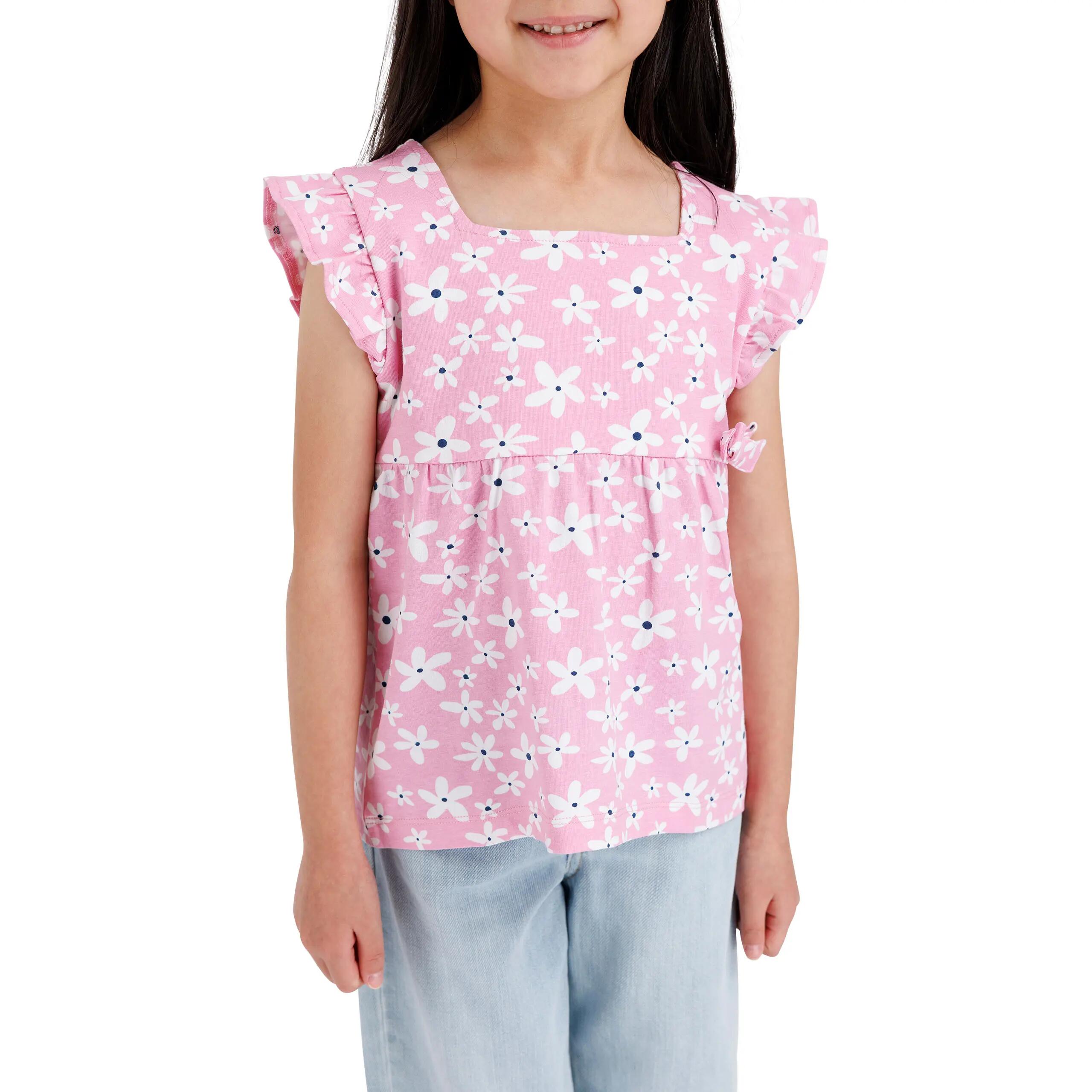 Girls Top 100% Cotton Printed Gathered Yoke Bow Detail Top - Damia 5/5