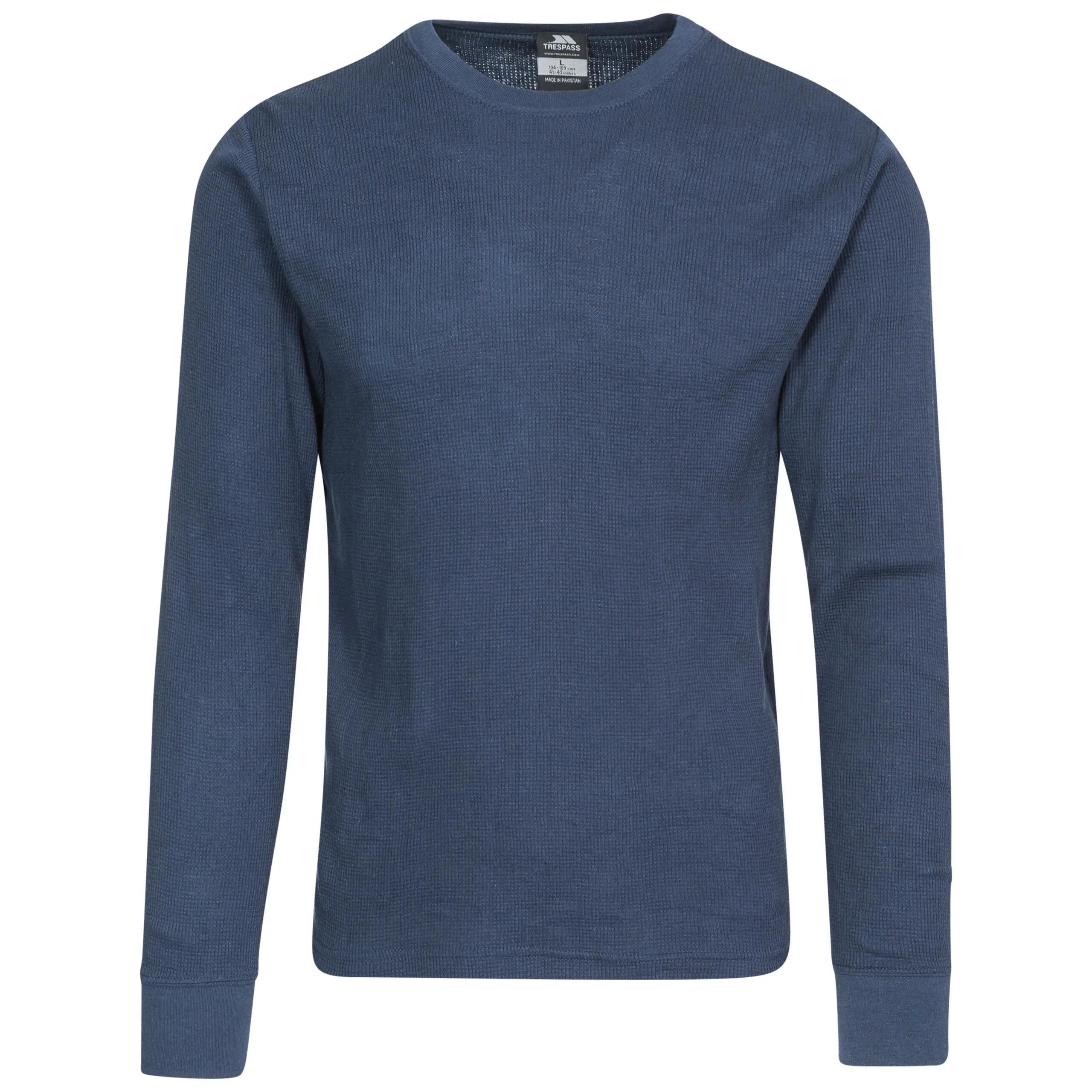 Unify Adults Super Soft Base Layer Top Cotton Blend Thermal Navy Top 1/2